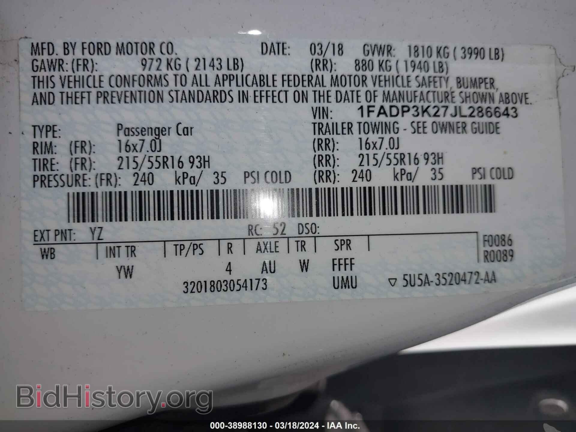 2018 FORD FOCUS - VIN: 1FADP3K27JL286643 - Photo 9