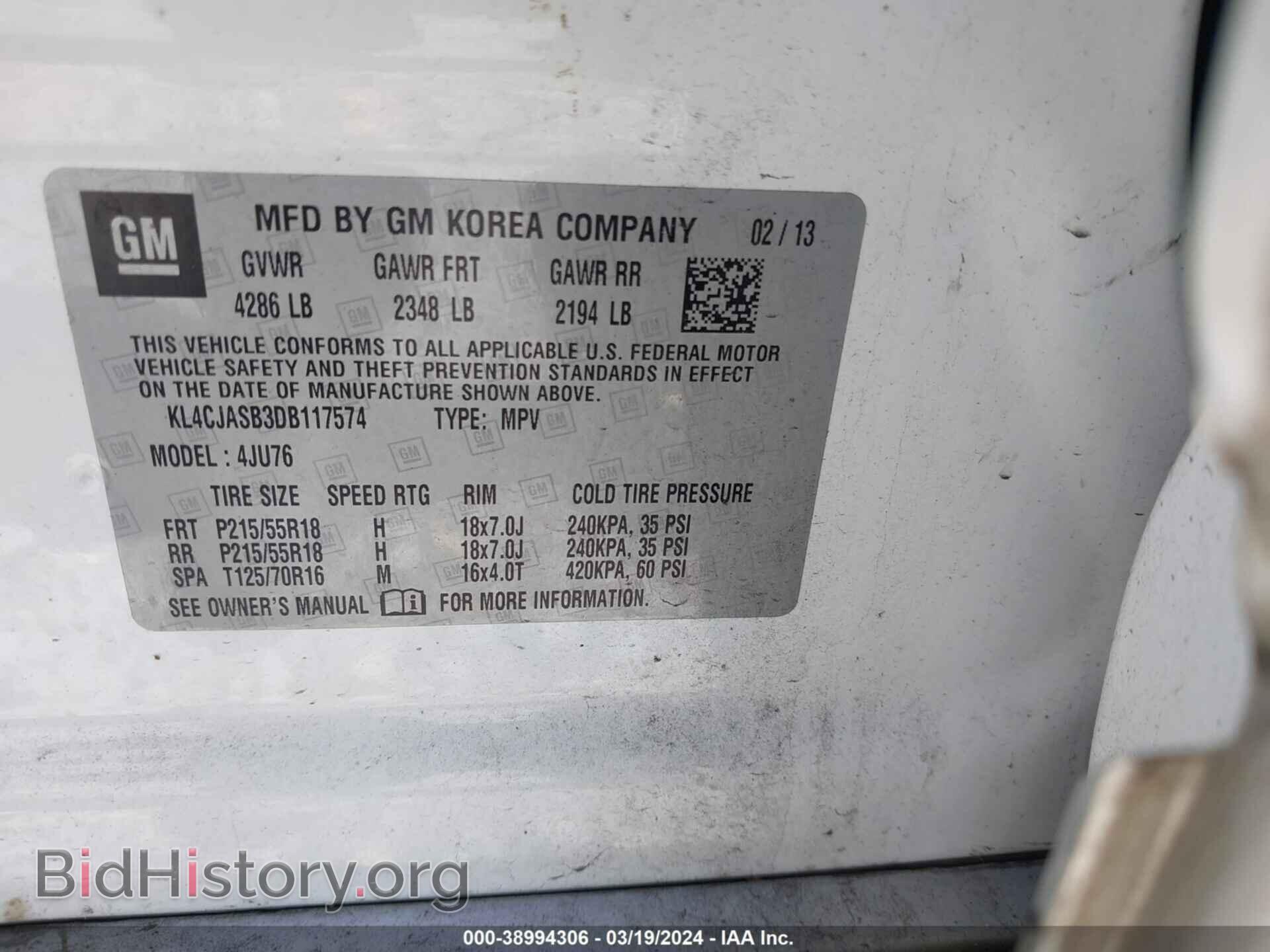 2013 BUICK ENCORE - VIN: KL4CJASB3DB117574 - Photo 9