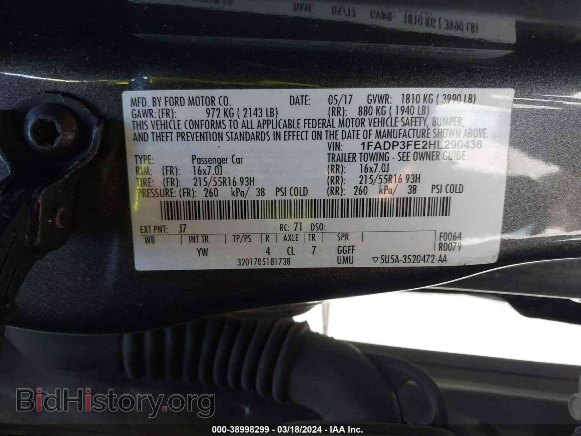2017 FORD FOCUS - VIN: 1FADP3FE2HL290436 - Фото 9
