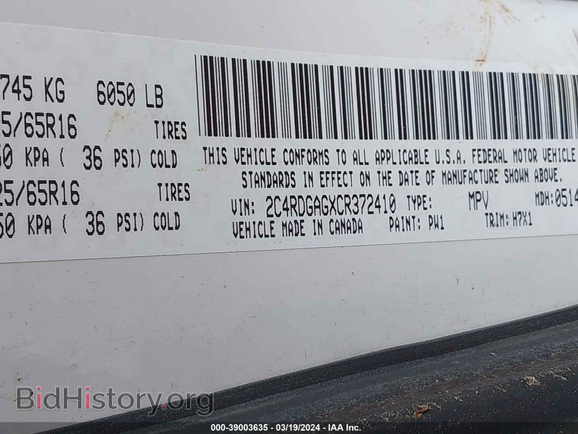 2012 RAM CARGO - VIN: 2C4RDGAGXCR372410 - Photo 9