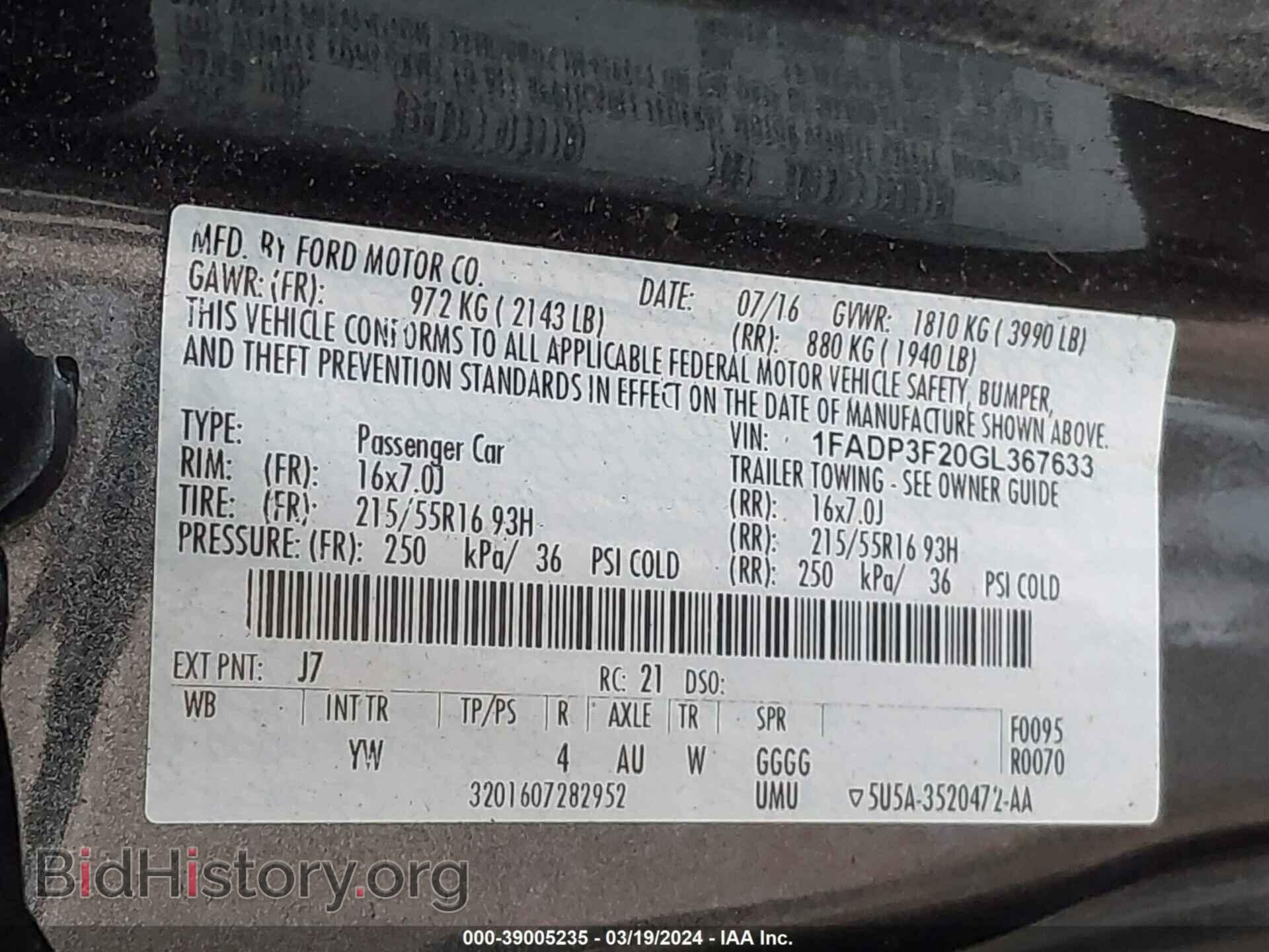 2016 FORD FOCUS - VIN: 1FADP3F20GL367633 - Фото 9