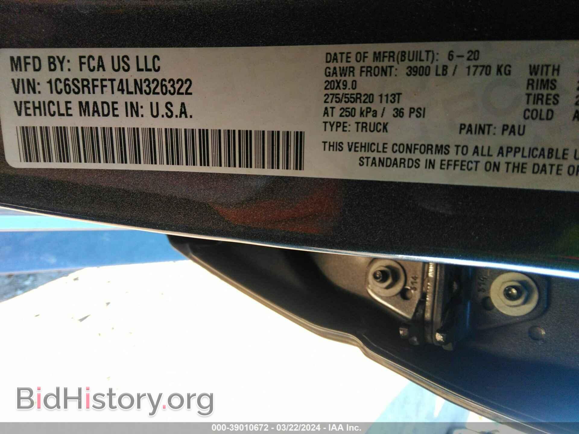 2020 RAM 1500 - VIN: 1C6SRFFT4LN326322 - Фото 9