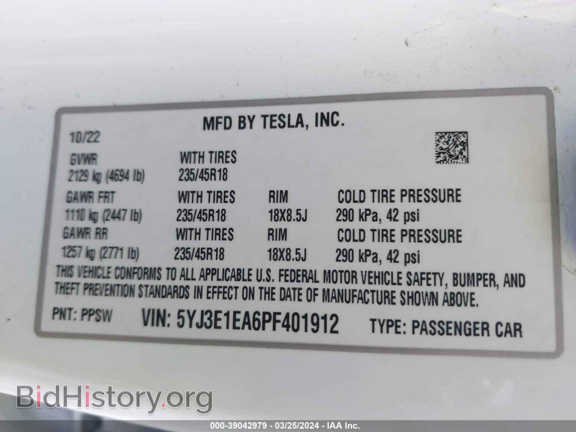 2023 TESLA MODEL 3 - VIN: 5YJ3E1EA6PF401912 - Фото 9