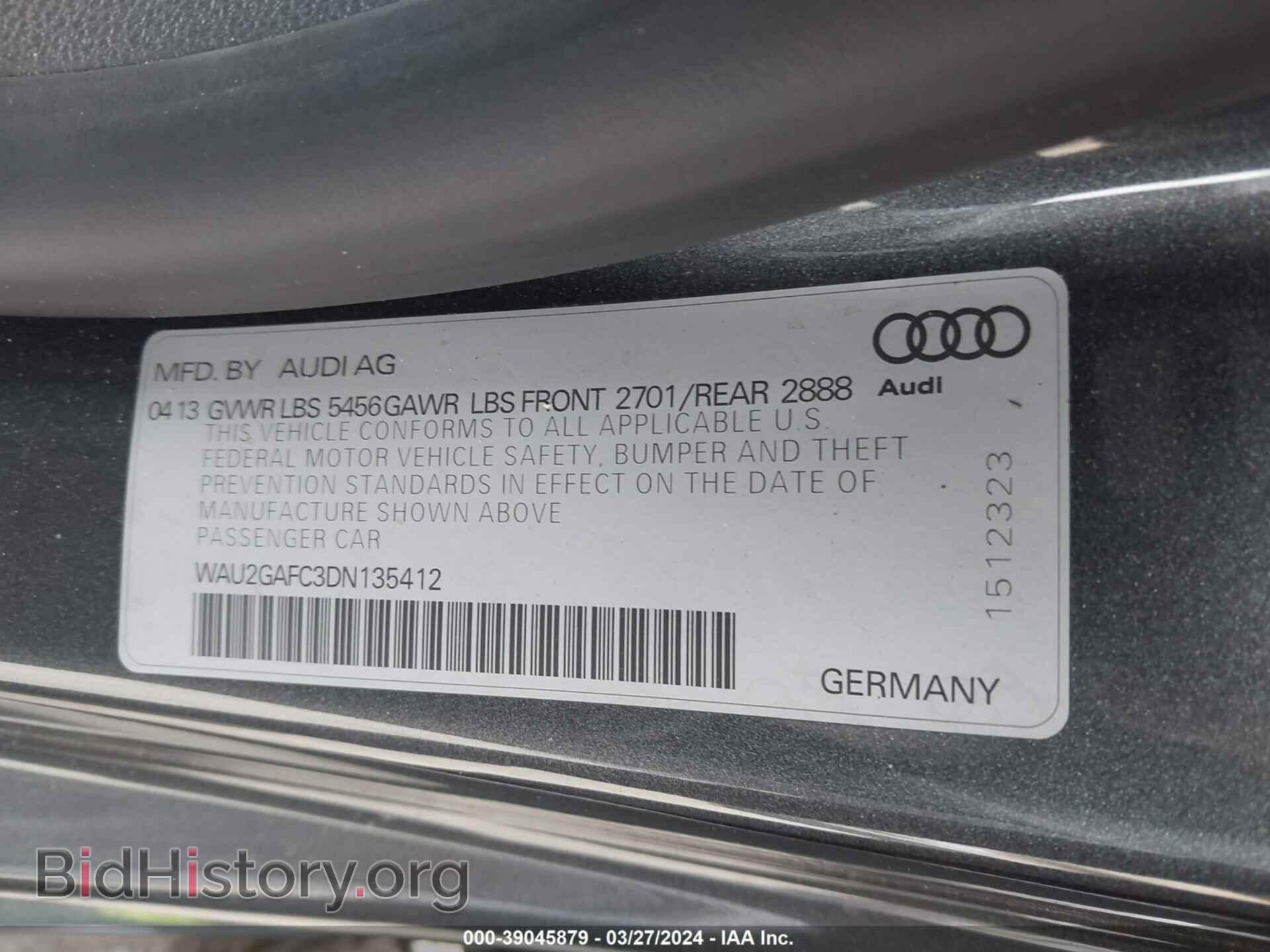 2013 AUDI A7 - VIN: WAU2GAFC3DN135412 - Фото 9