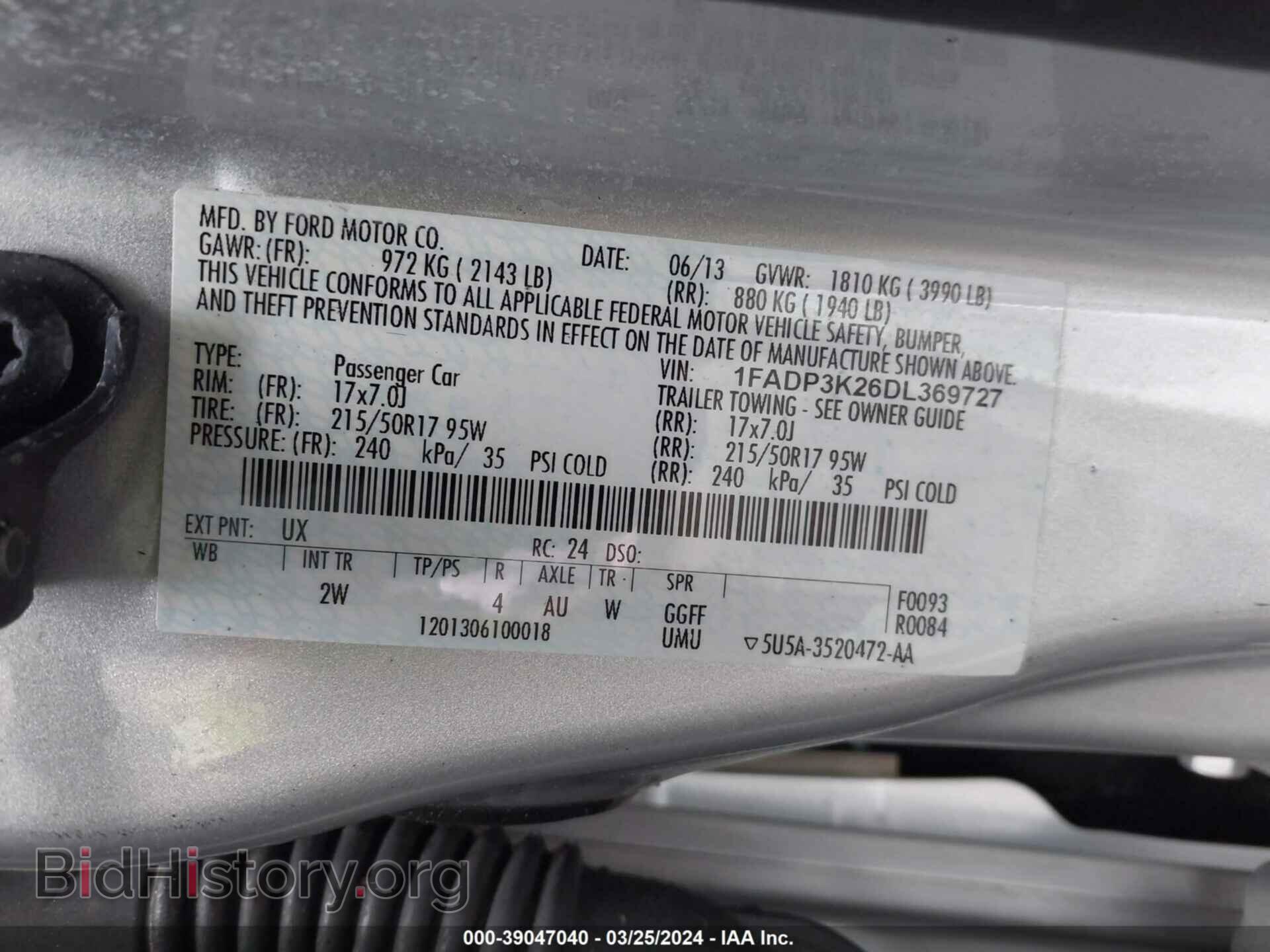 2013 FORD FOCUS - VIN: 1FADP3K26DL369727 - Фото 9