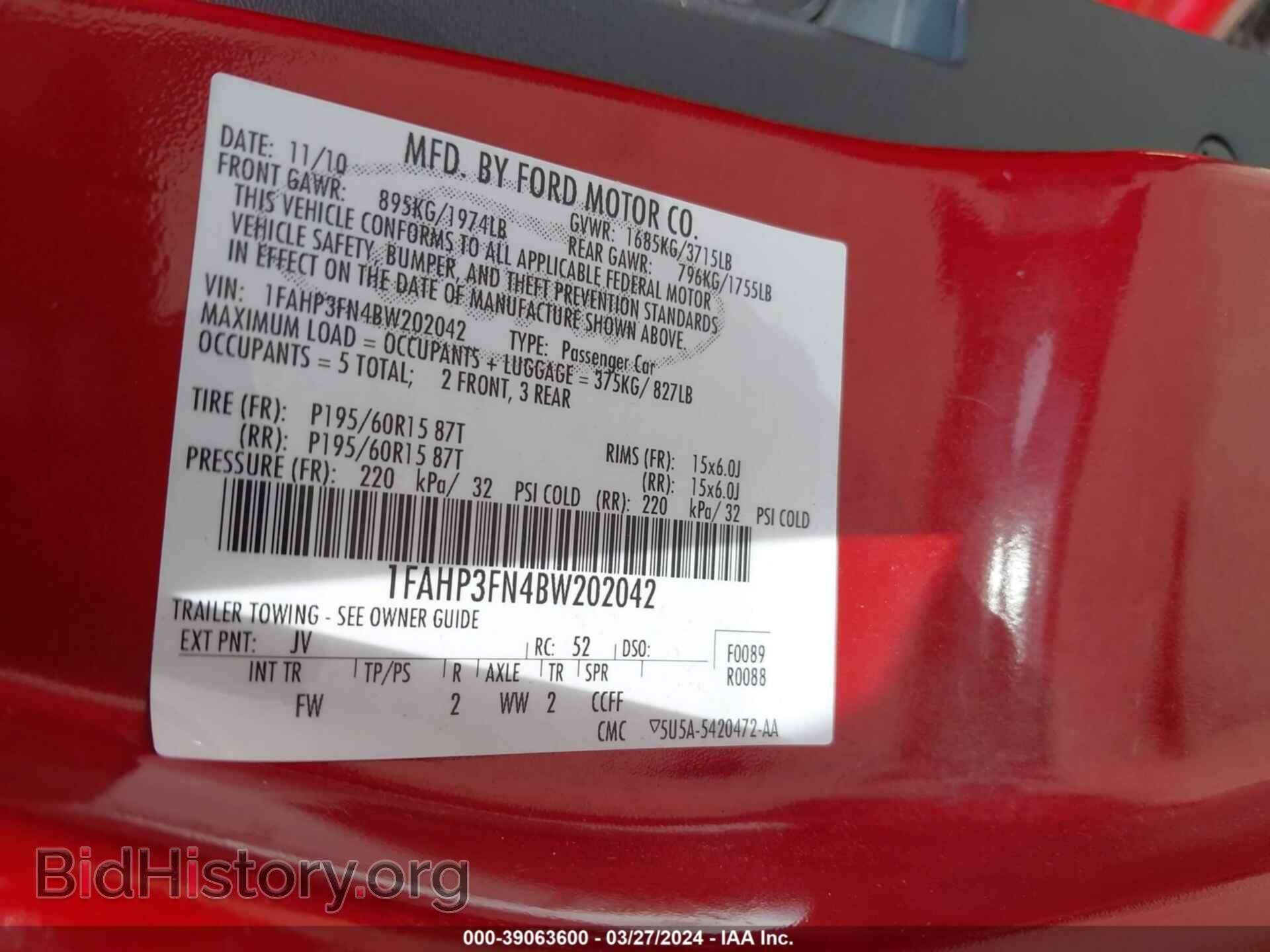 2011 FORD FOCUS - VIN: 1FAHP3FN4BW202042 - Photo 9