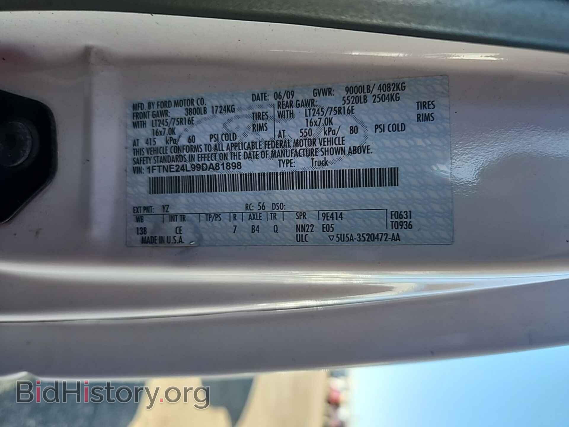 2009 FORD ECONOLINE - VIN: 1FTNE24L99DA81898 - Photo 6
