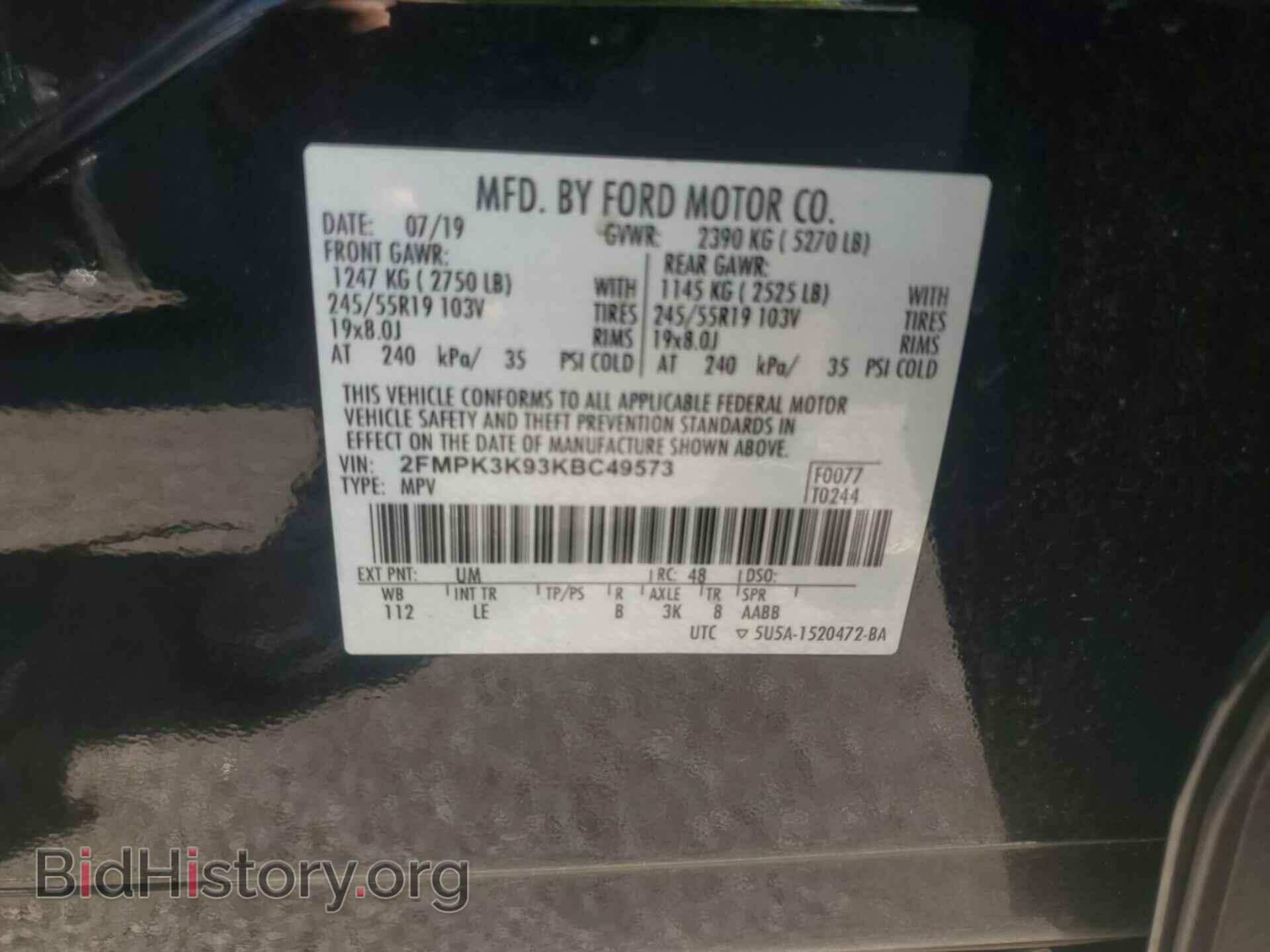 2019 FORD EDGE - VIN: 2FMPK3K93KBC49573 - Photo 4