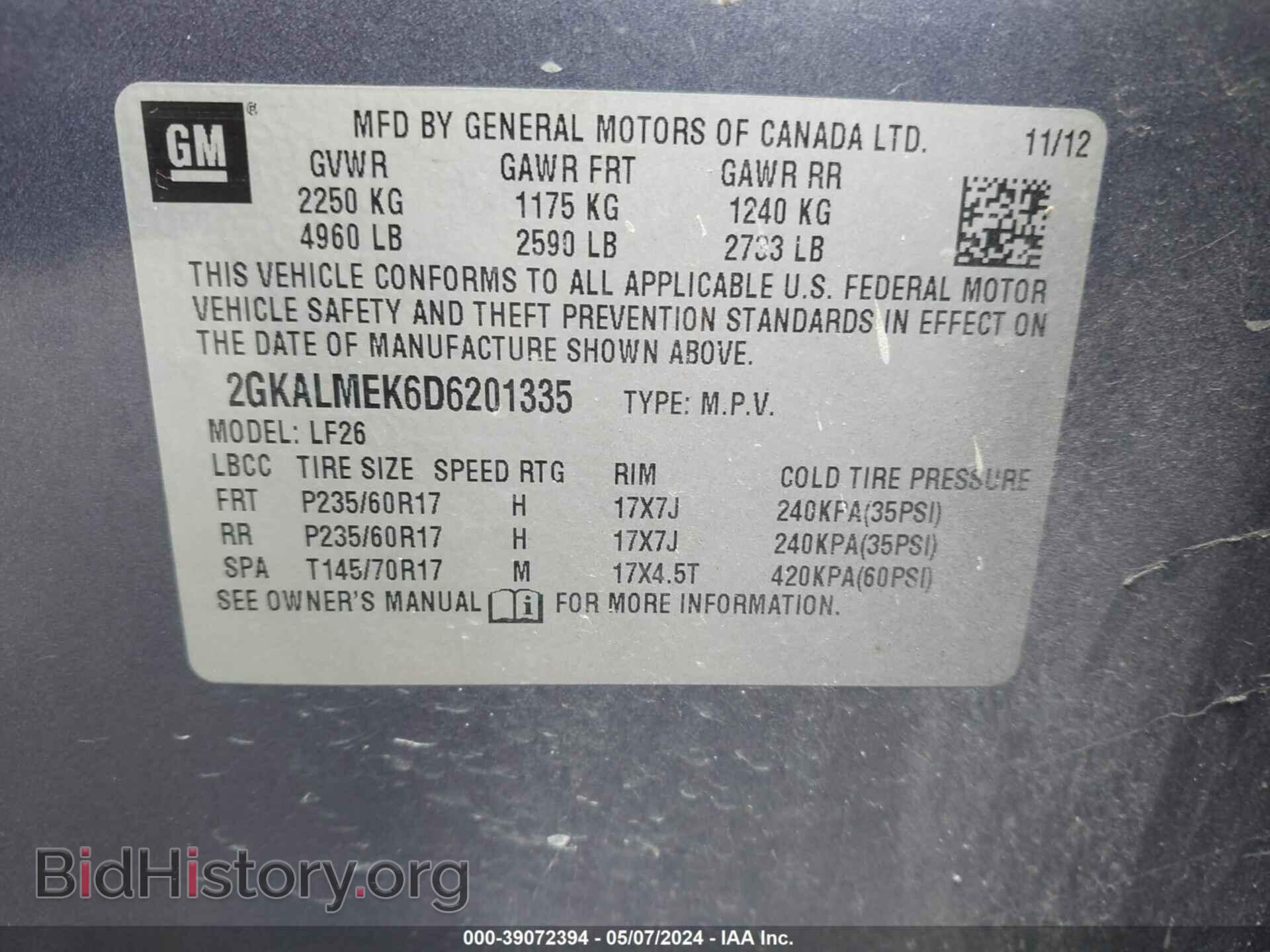 2013 GMC TERRAIN - VIN: 2GKALMEK6D6201335 - Photo 9