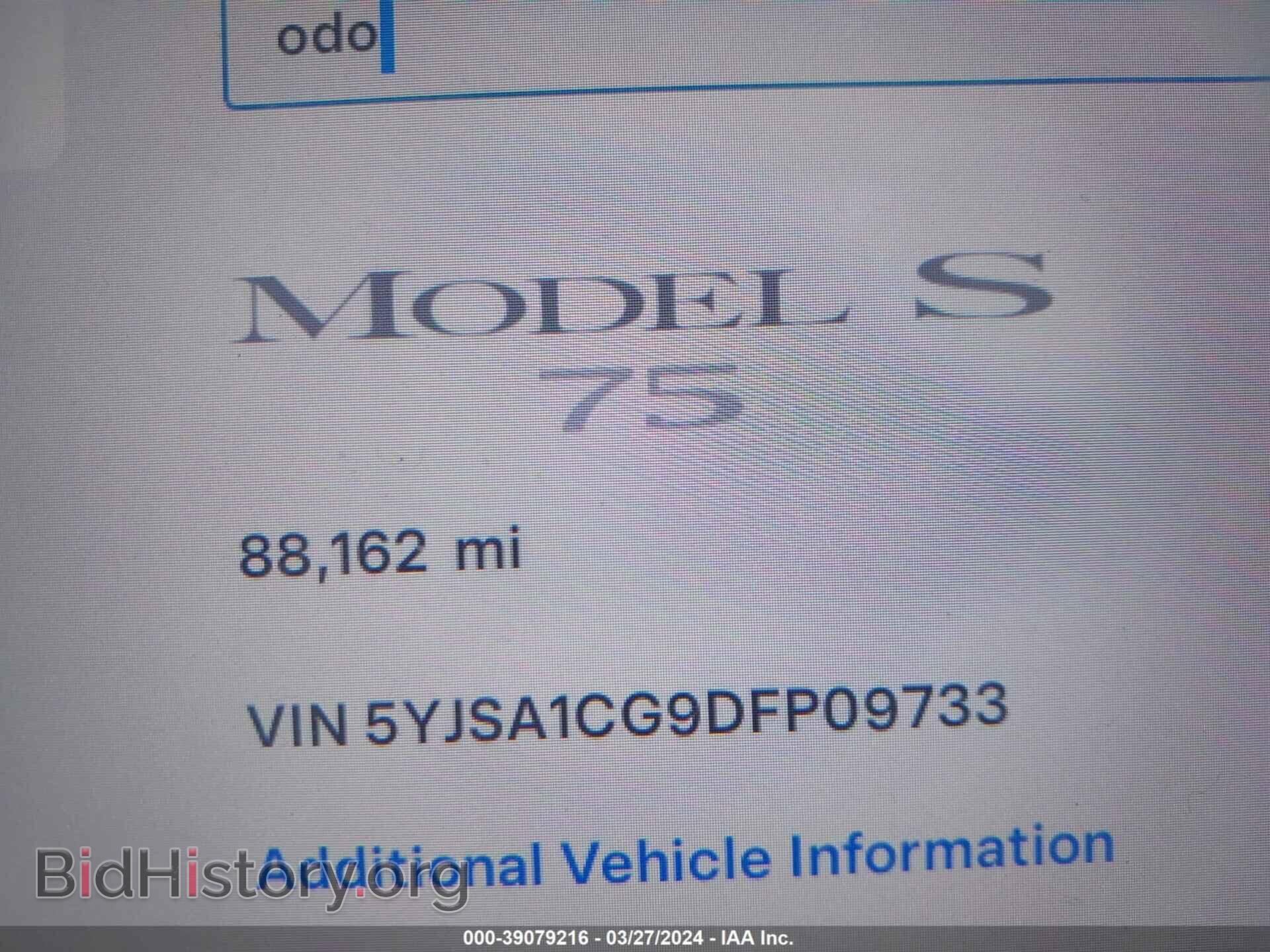 2013 TESLA MODEL S - VIN: 5YJSA1CG9DFP09733 - Фото 7