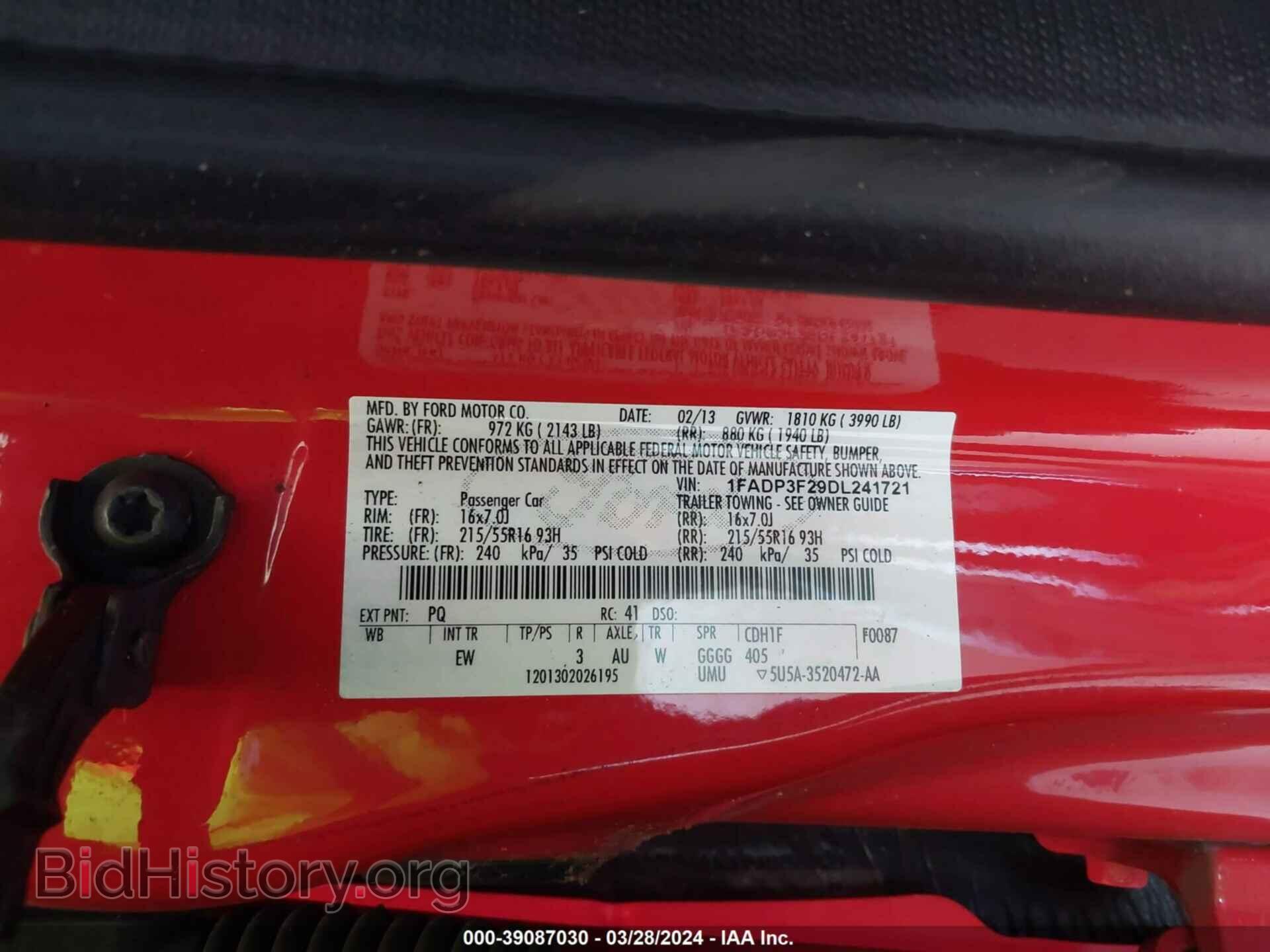 2013 FORD FOCUS - VIN: 1FADP3F29DL241721 - Фото 9