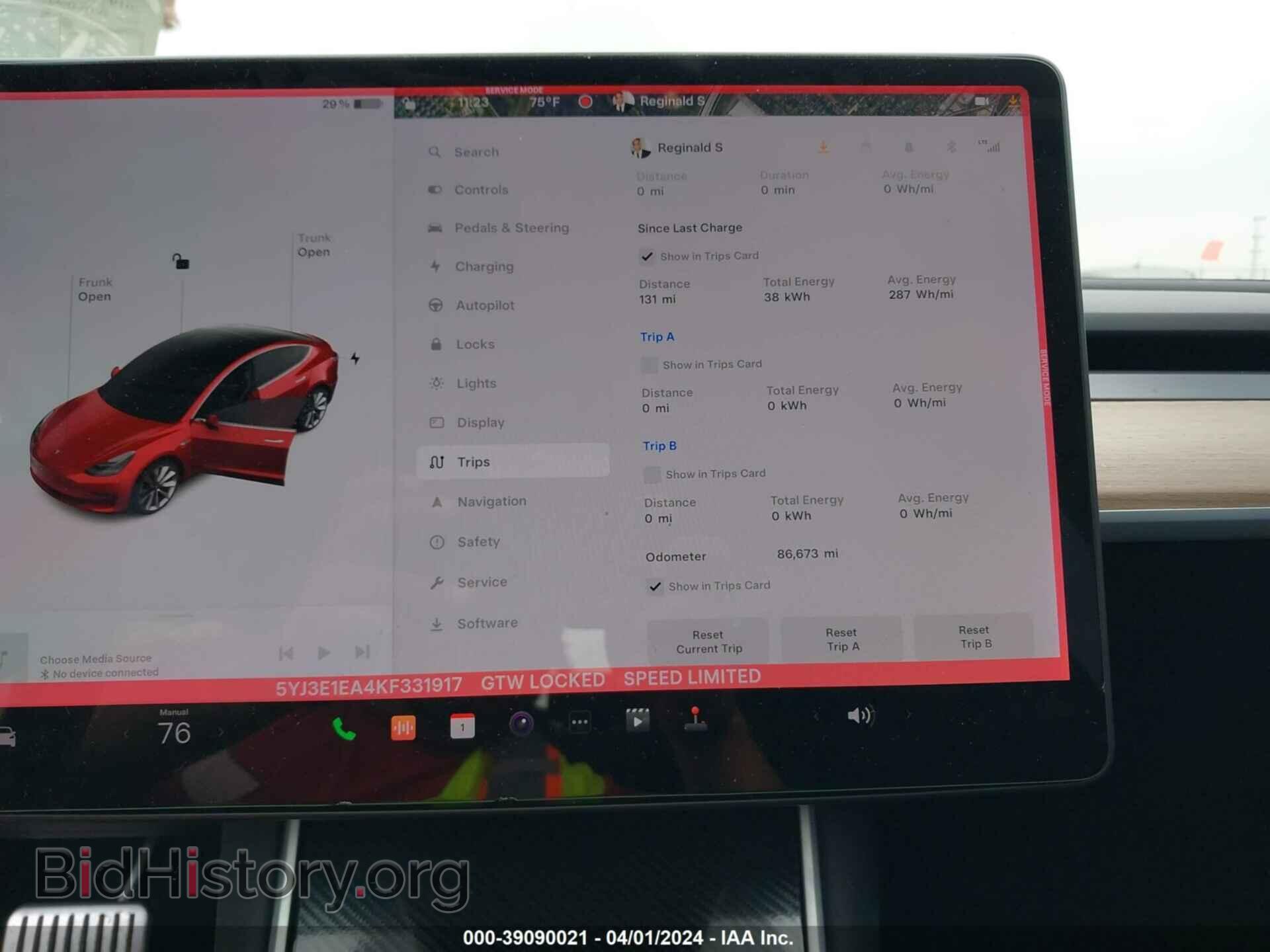 2019 TESLA MODEL 3 - VIN: 5YJ3E1EA4KF331917 - Фото 7