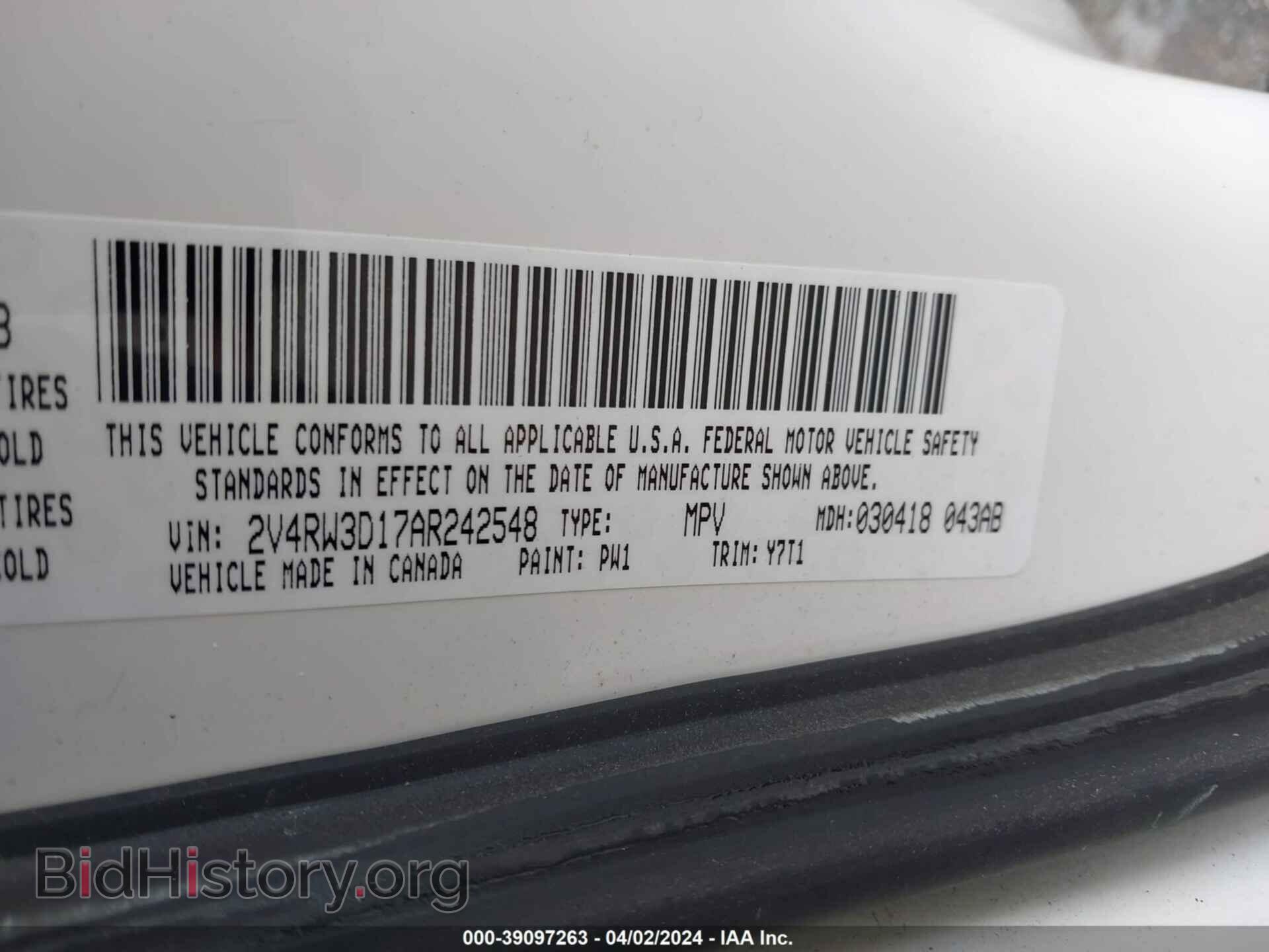 2010 VOLKSWAGEN ROUTAN - VIN: 2V4RW3D17AR242548 - Фото 9