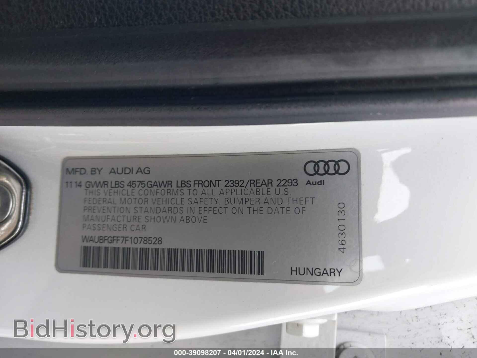 2015 AUDI A3 - VIN: WAUBFGFF7F1078528 - Фото 9