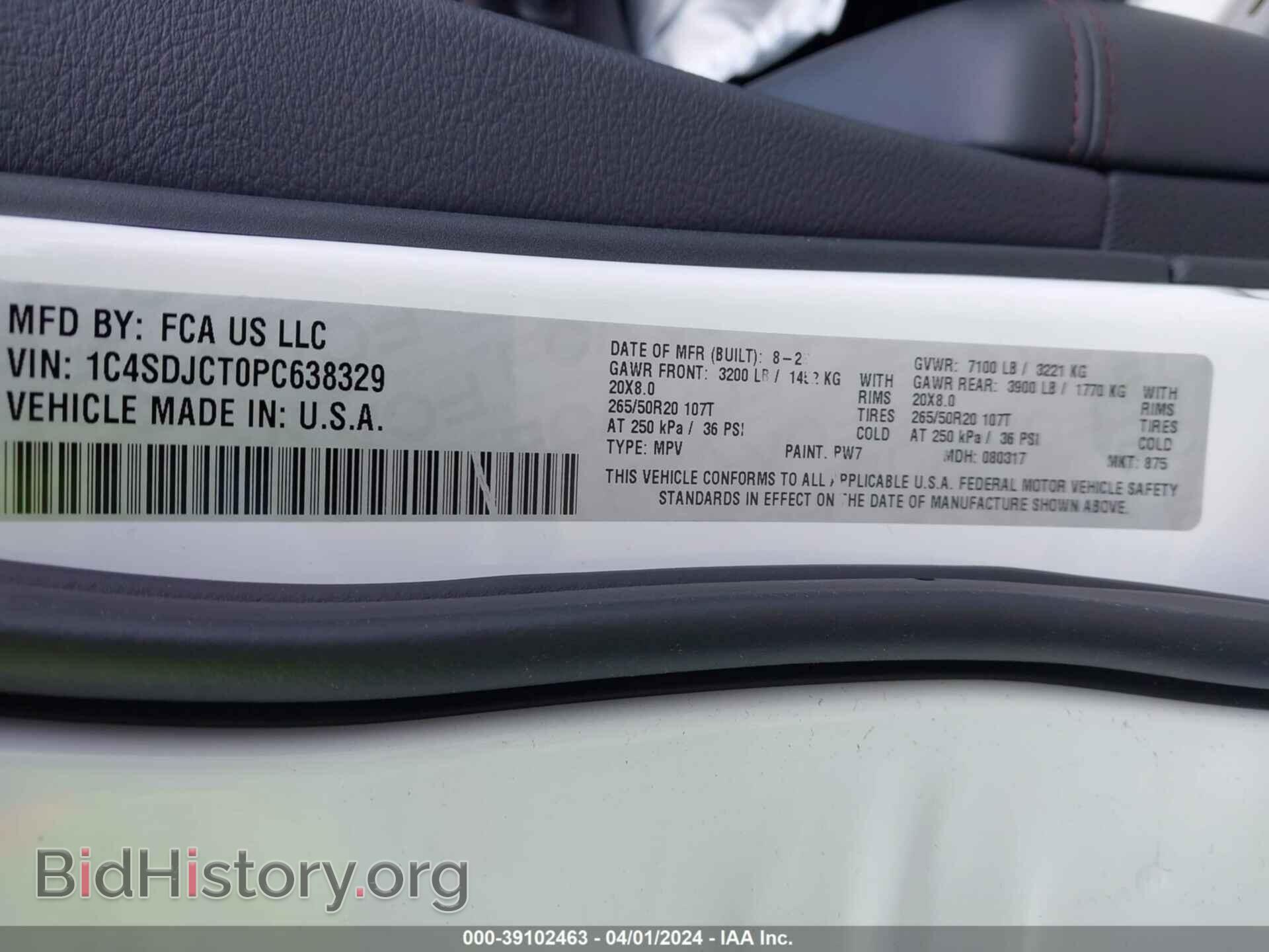 2023 DODGE DURANGO - VIN: 1C4SDJCT0PC638329 - Фото 9