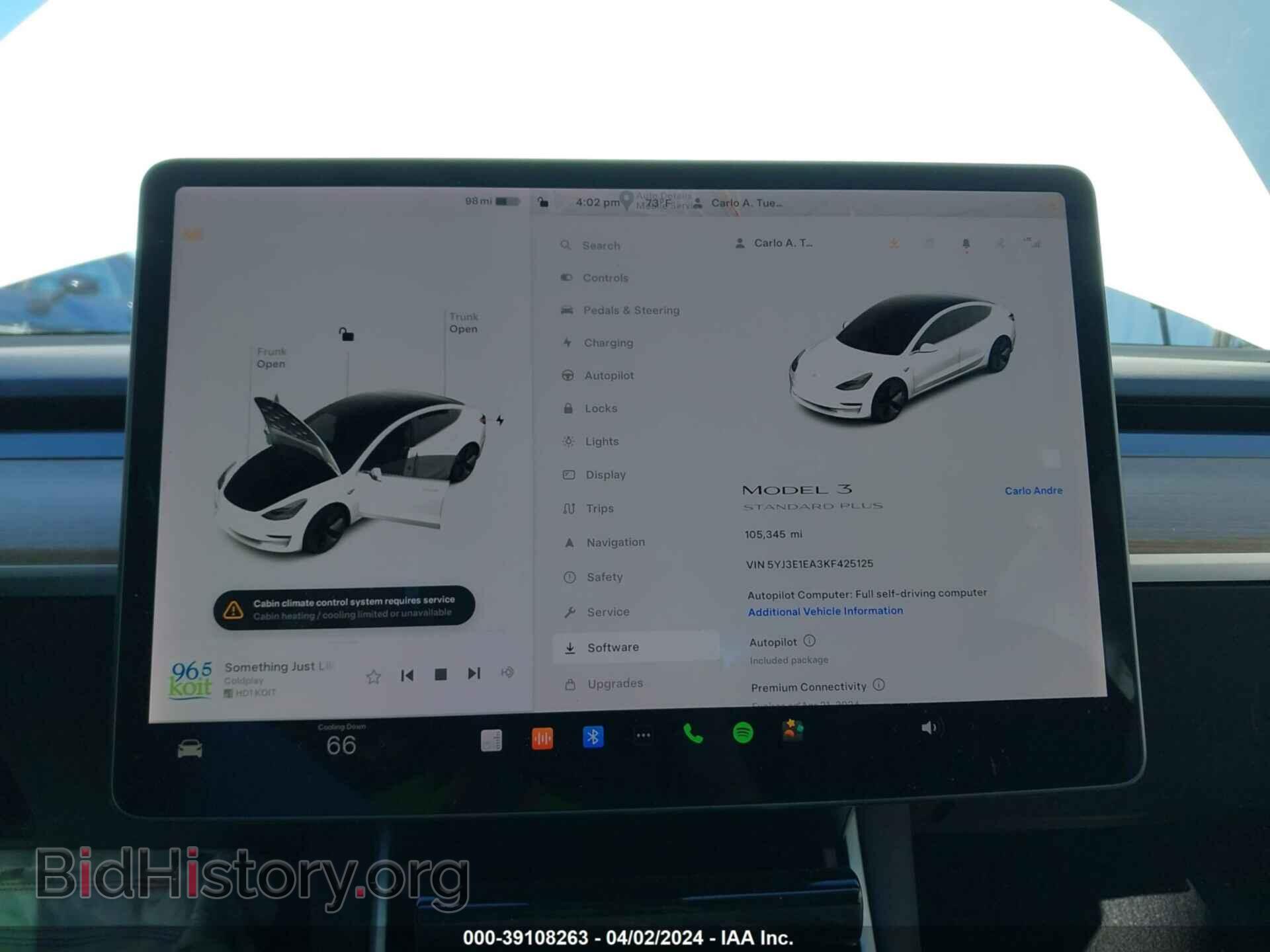 2019 TESLA MODEL 3 - VIN: 5YJ3E1EA3KF425125 - Фото 17