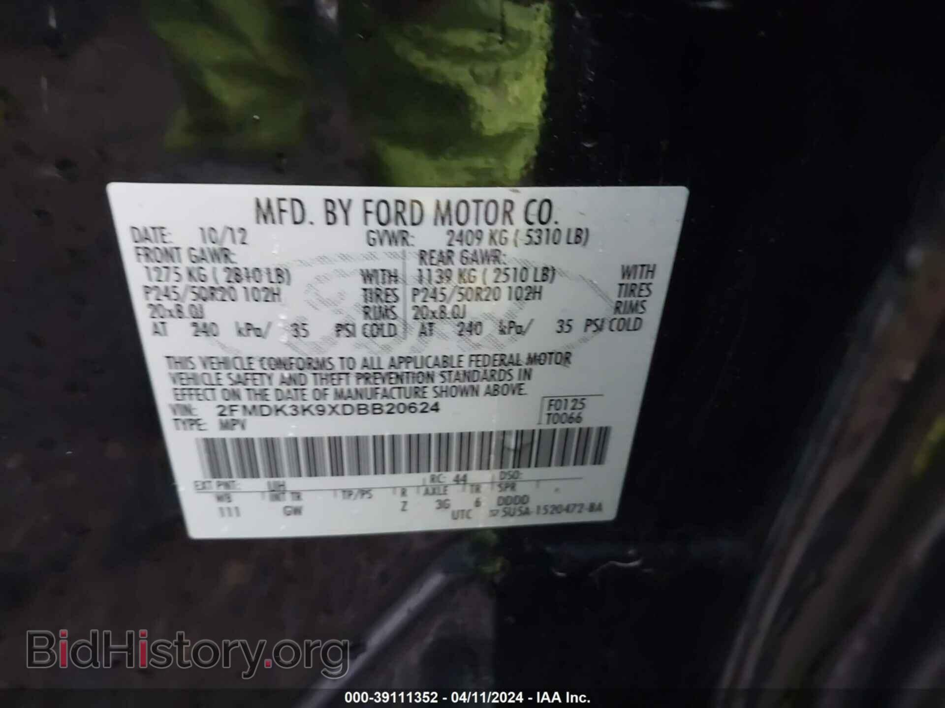 2013 FORD EDGE - VIN: 2FMDK3K9XDBB20624 - Photo 9