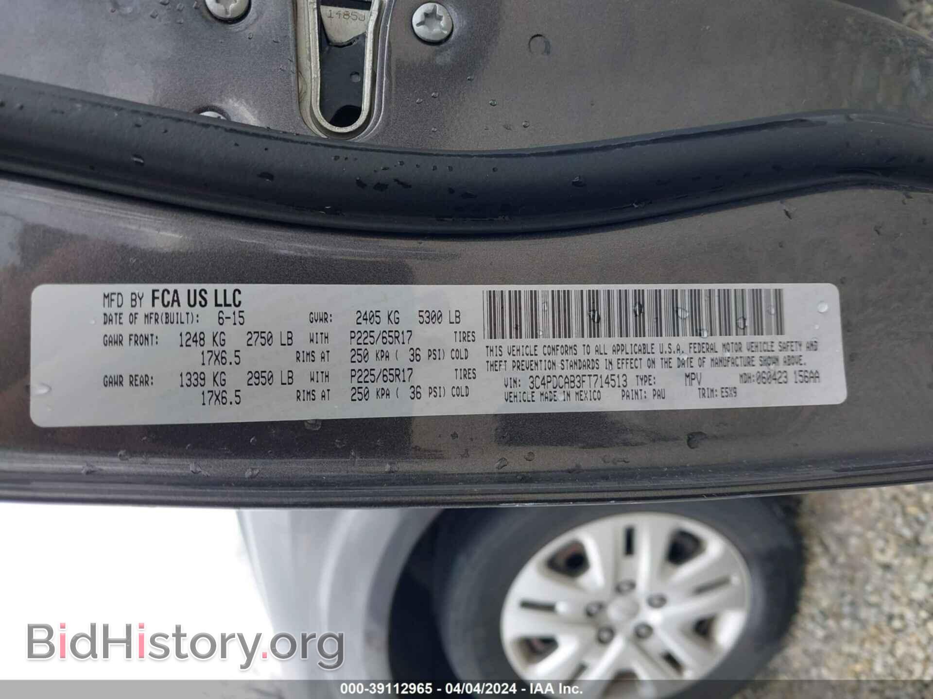 2015 DODGE JOURNEY - VIN: 3C4PDCAB3FT714513 - Photo 9