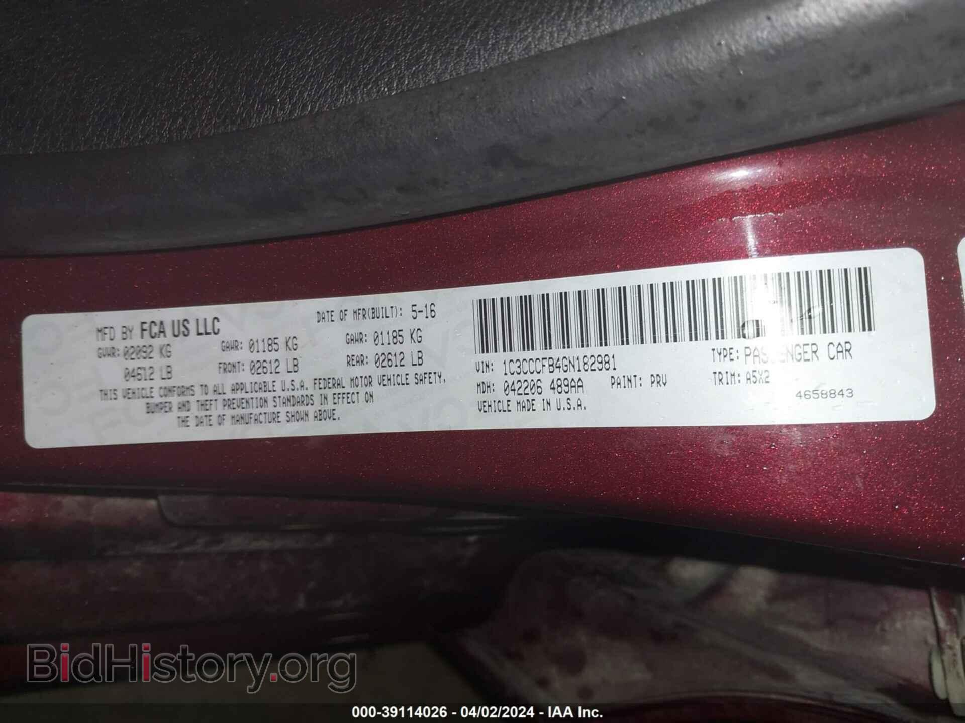 2016 CHRYSLER 200 - VIN: 1C3CCCFB4GN182981 - Photo 9