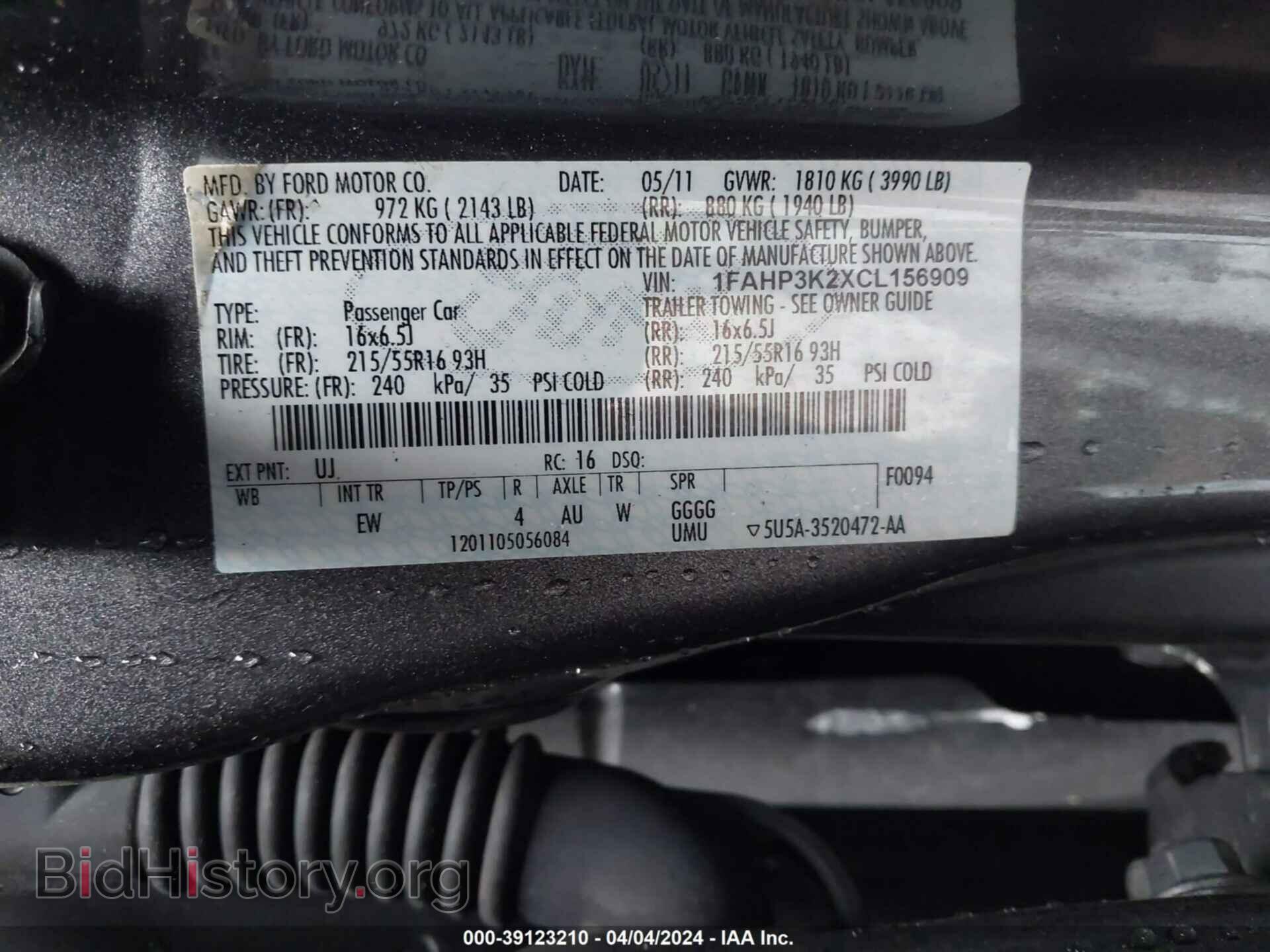 2012 FORD FOCUS - VIN: 1FAHP3K2XCL156909 - Photo 9