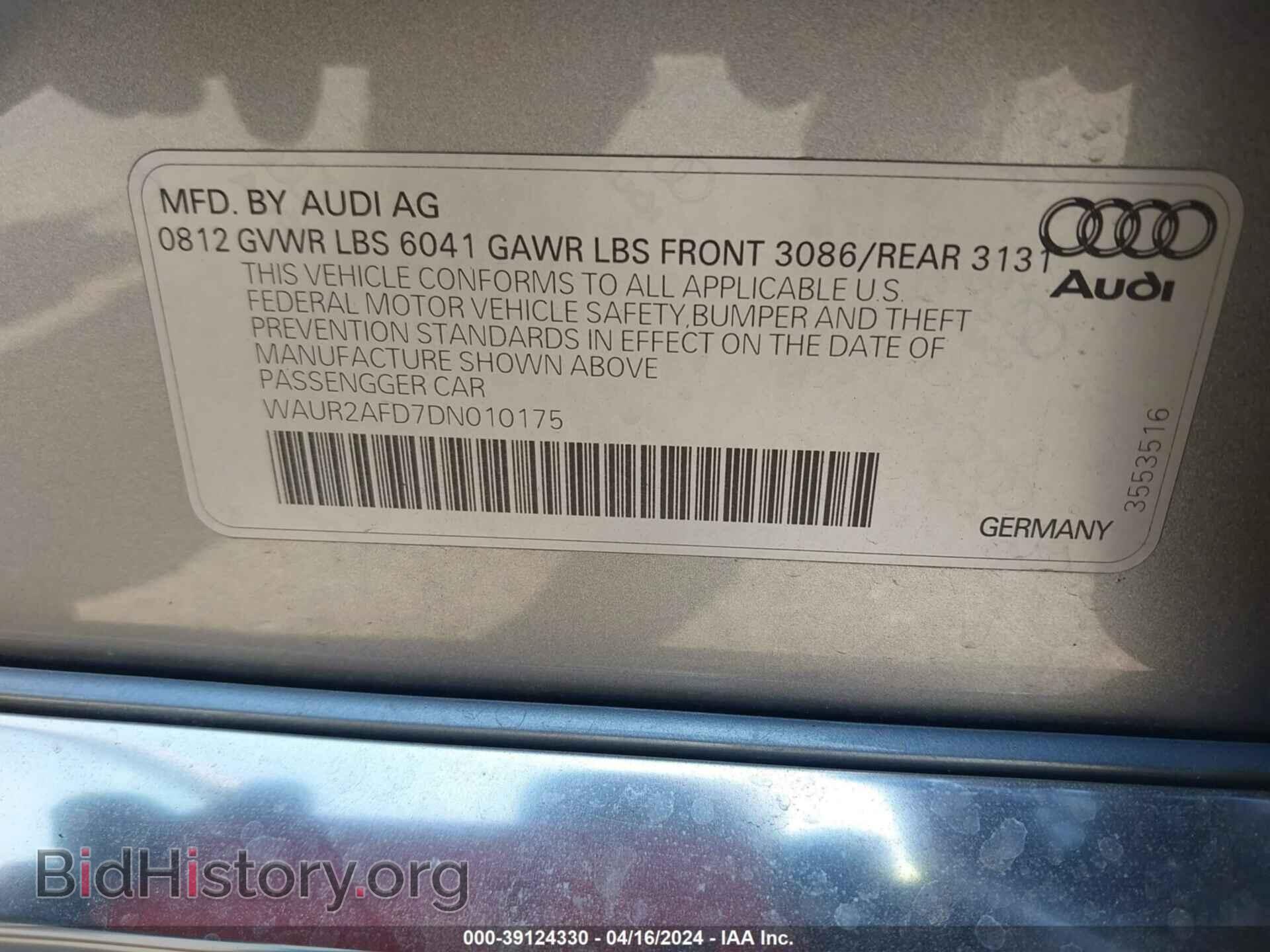 2013 AUDI A8 L - VIN: WAUR2AFD7DN010175 - Фото 9