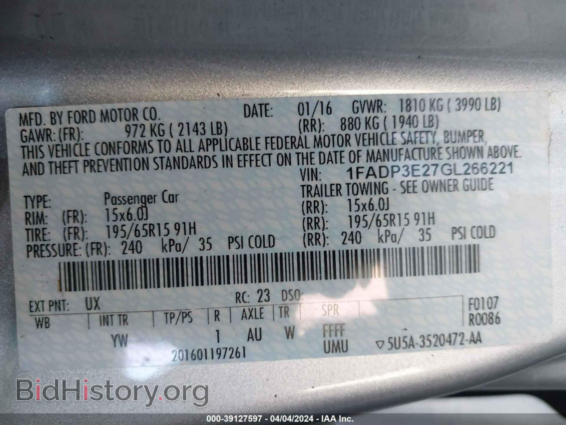 2016 FORD FOCUS - VIN: 1FADP3E27GL266221 - Фото 9
