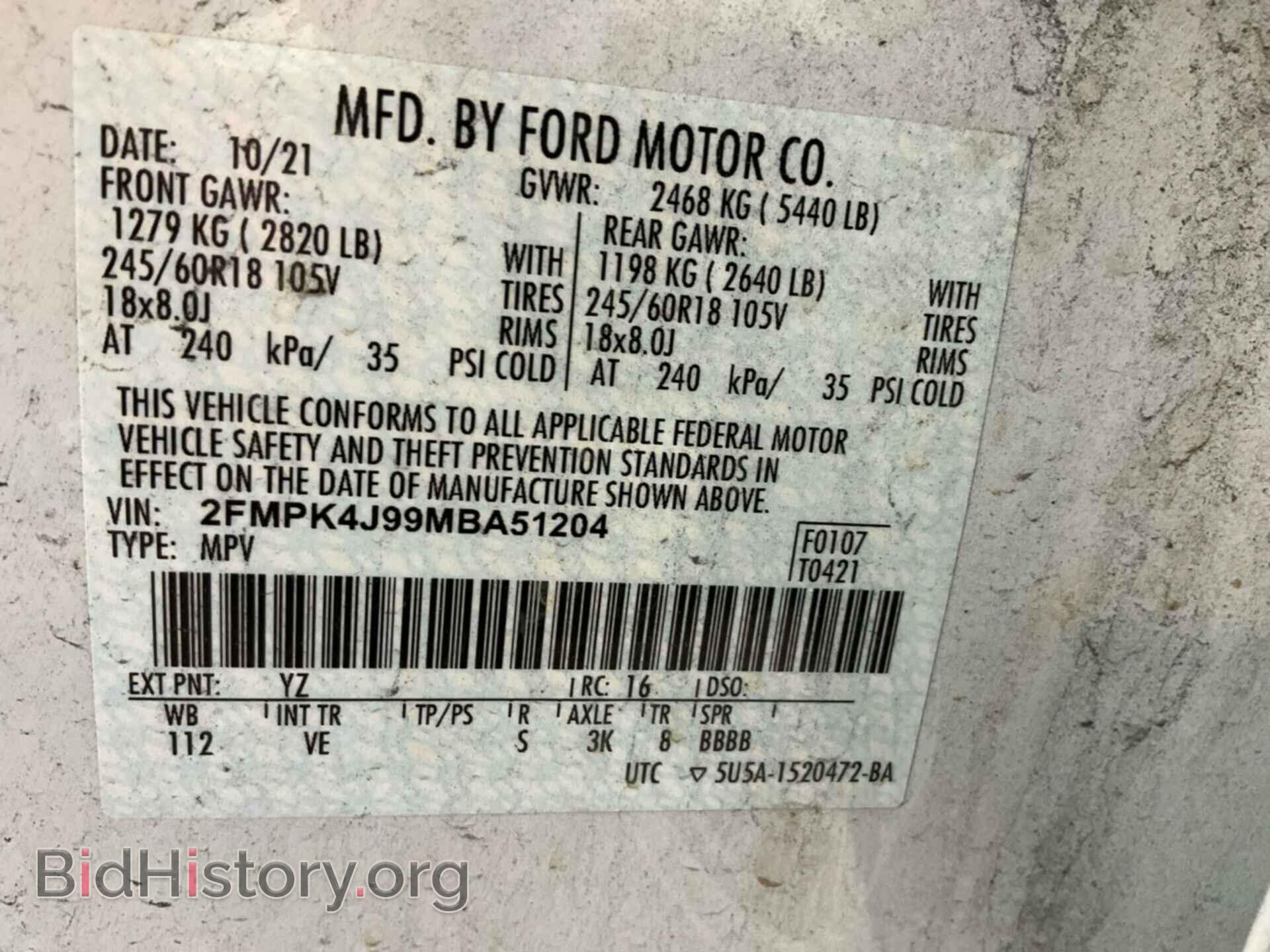 2021 FORD EDGE - VIN: 2FMPK4J99MBA51204 - Photo 10