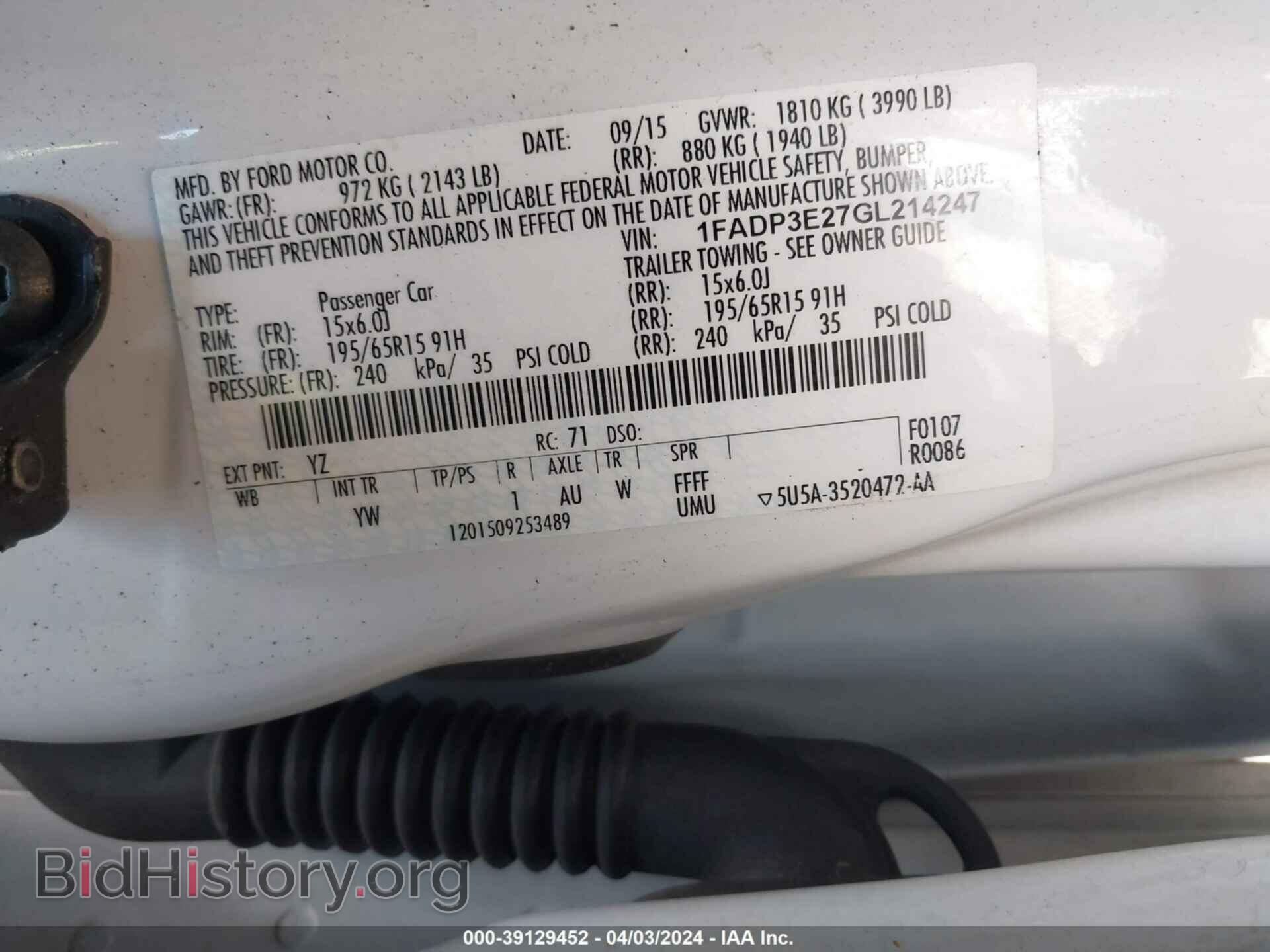 2016 FORD FOCUS - VIN: 1FADP3E27GL214247 - Photo 9