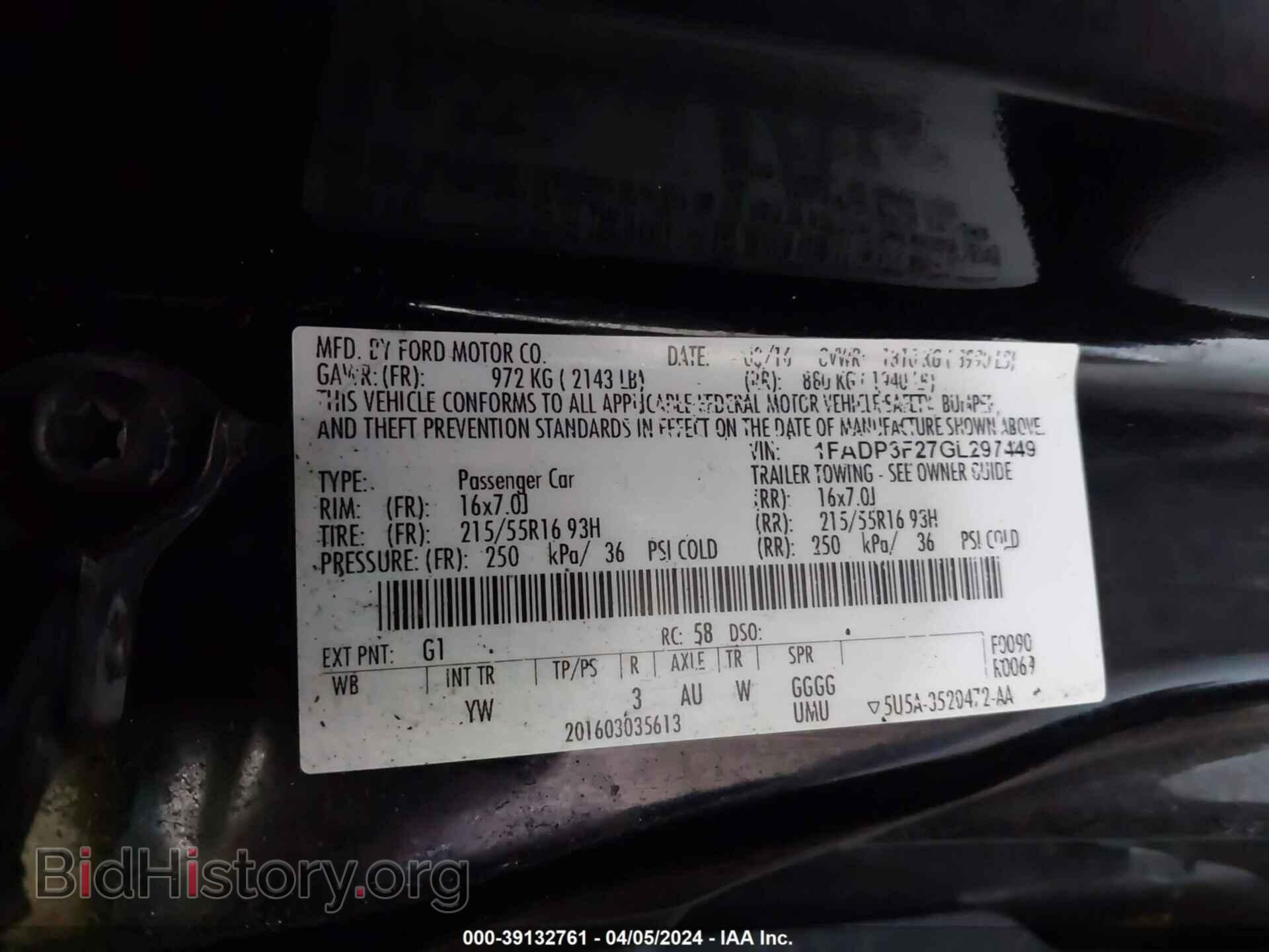 2016 FORD FOCUS - VIN: 1FADP3F27GL297449 - Фото 9