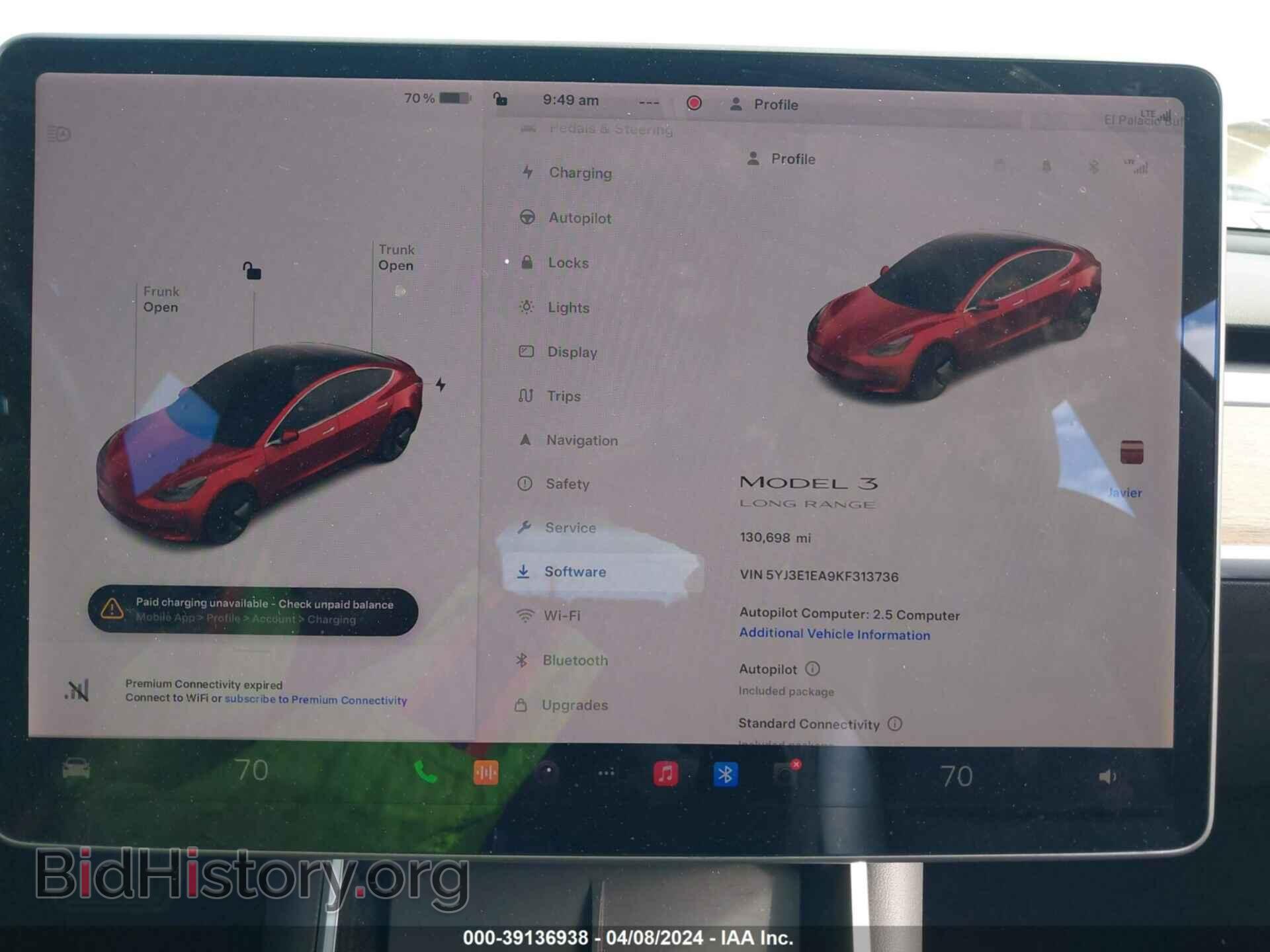 2019 TESLA MODEL 3 - VIN: 5YJ3E1EA9KF313736 - Фото 7