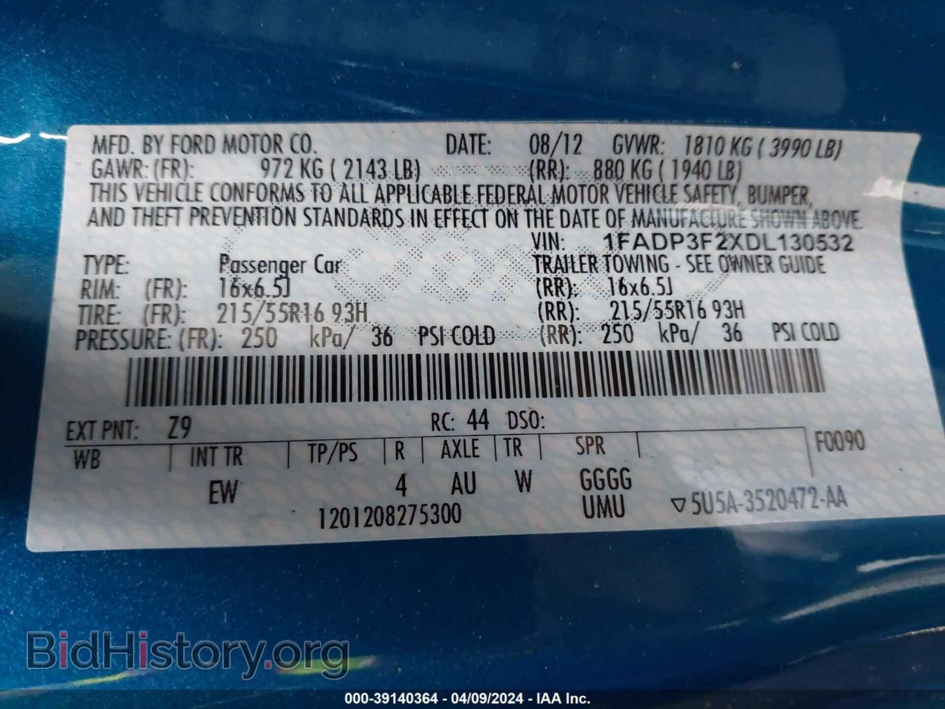 2013 FORD FOCUS - VIN: 1FADP3F2XDL130532 - Photo 9