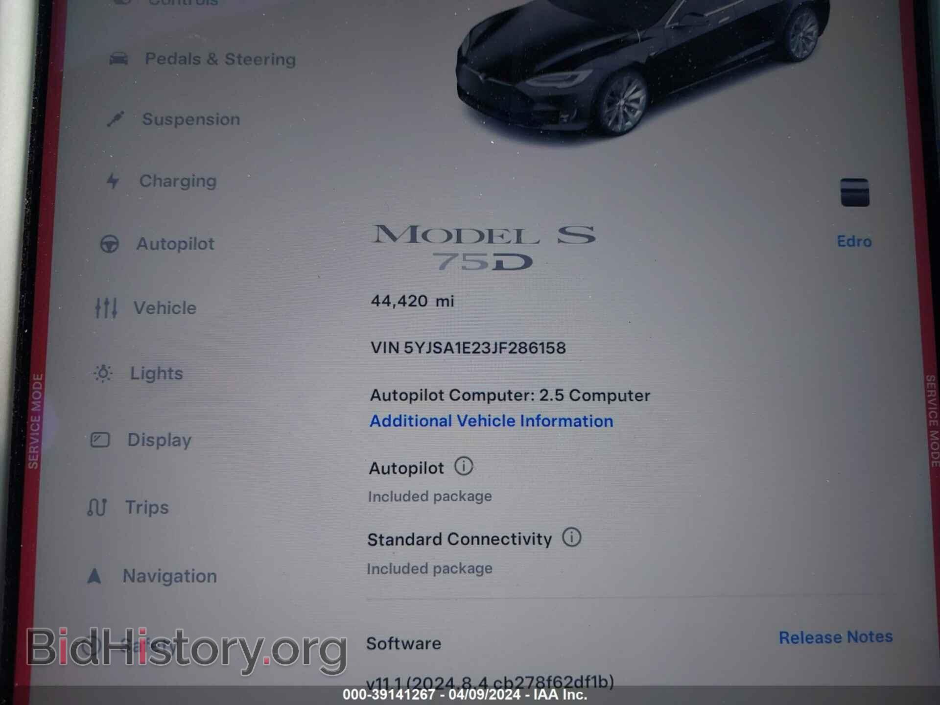 2018 TESLA MODEL S - VIN: 5YJSA1E23JF286158 - Photo 9