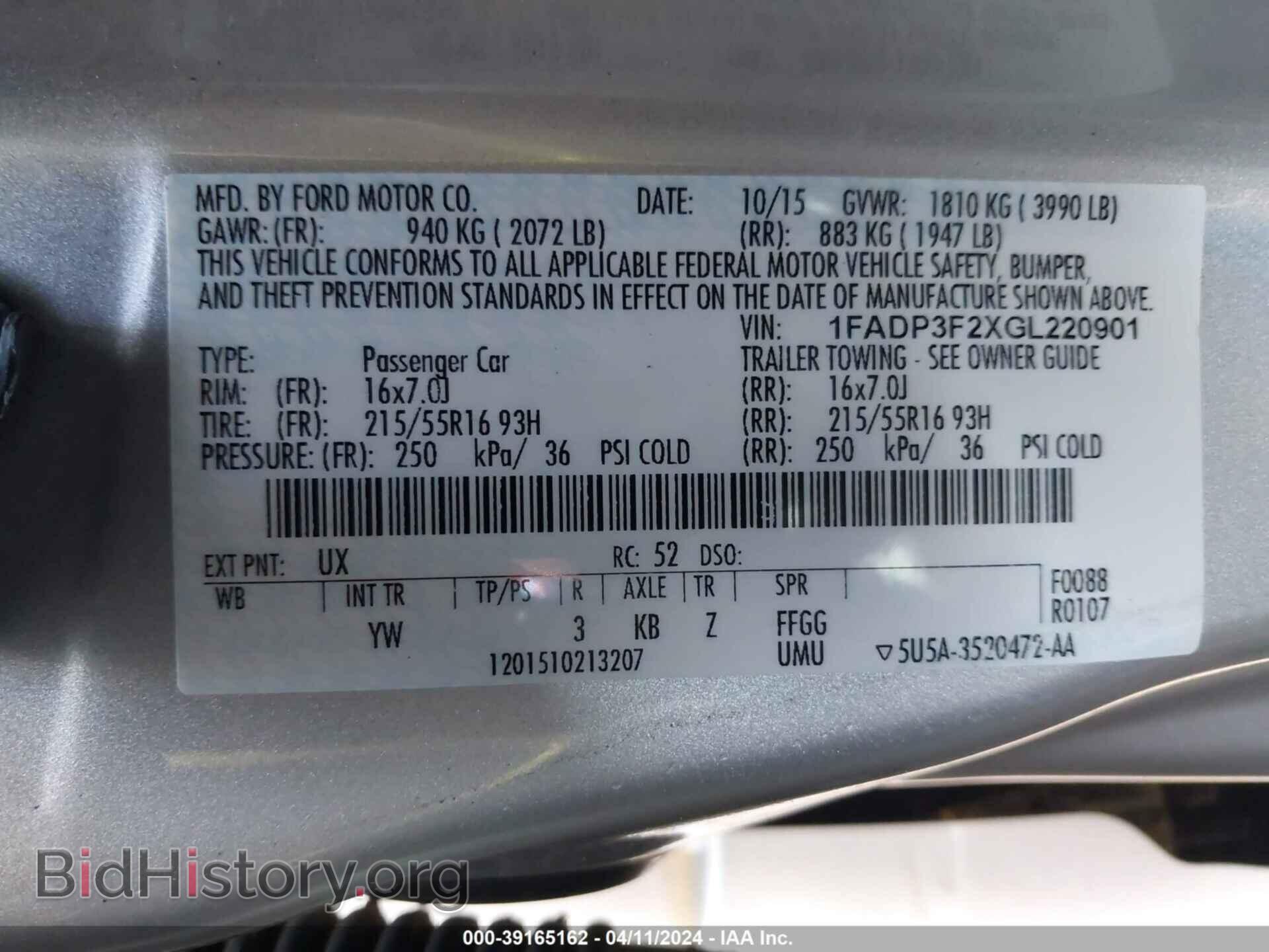 2016 FORD FOCUS - VIN: 1FADP3F2XGL220901 - Фото 9