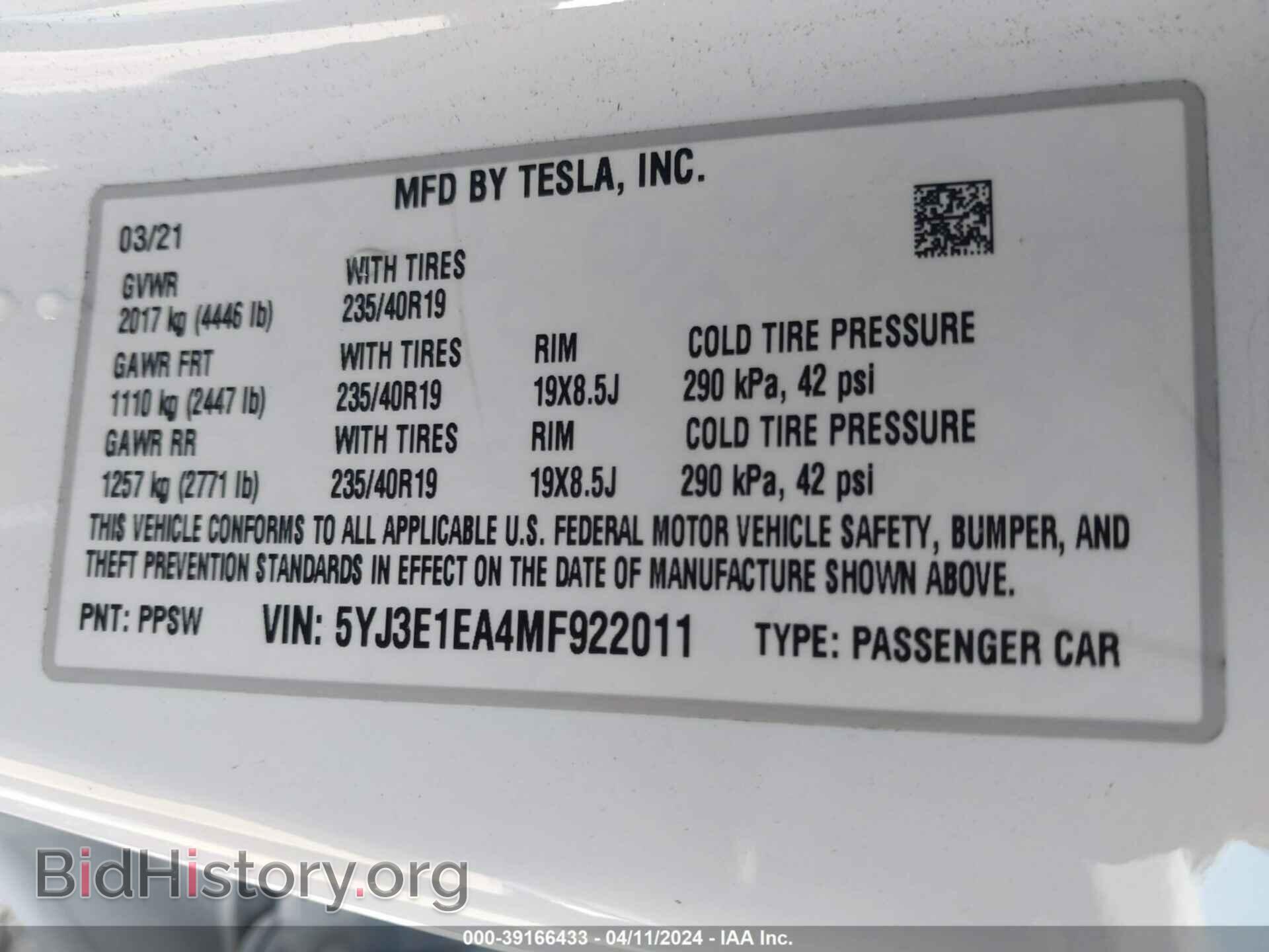 2021 TESLA MODEL 3 - VIN: 5YJ3E1EA4MF922011 - Photo 9