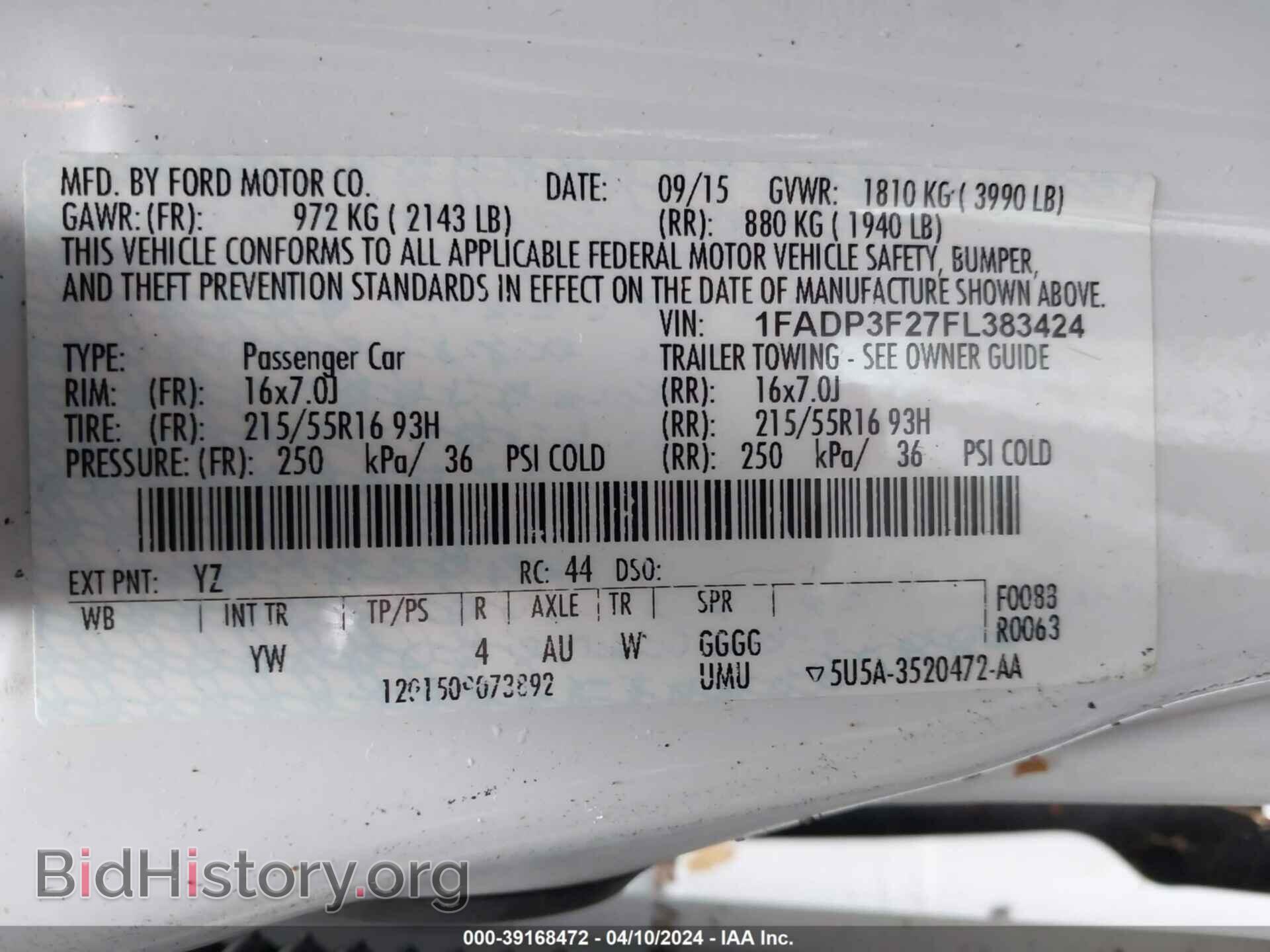 2015 FORD FOCUS - VIN: 1FADP3F27FL383424 - Photo 9