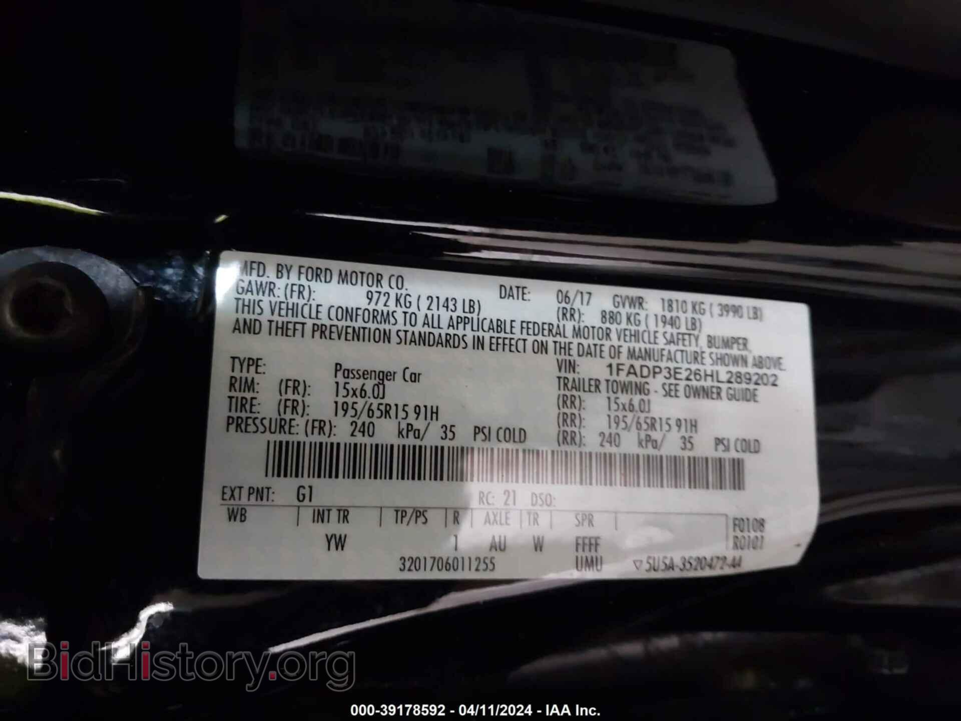 2017 FORD FOCUS - VIN: 1FADP3E26HL289202 - Фото 9