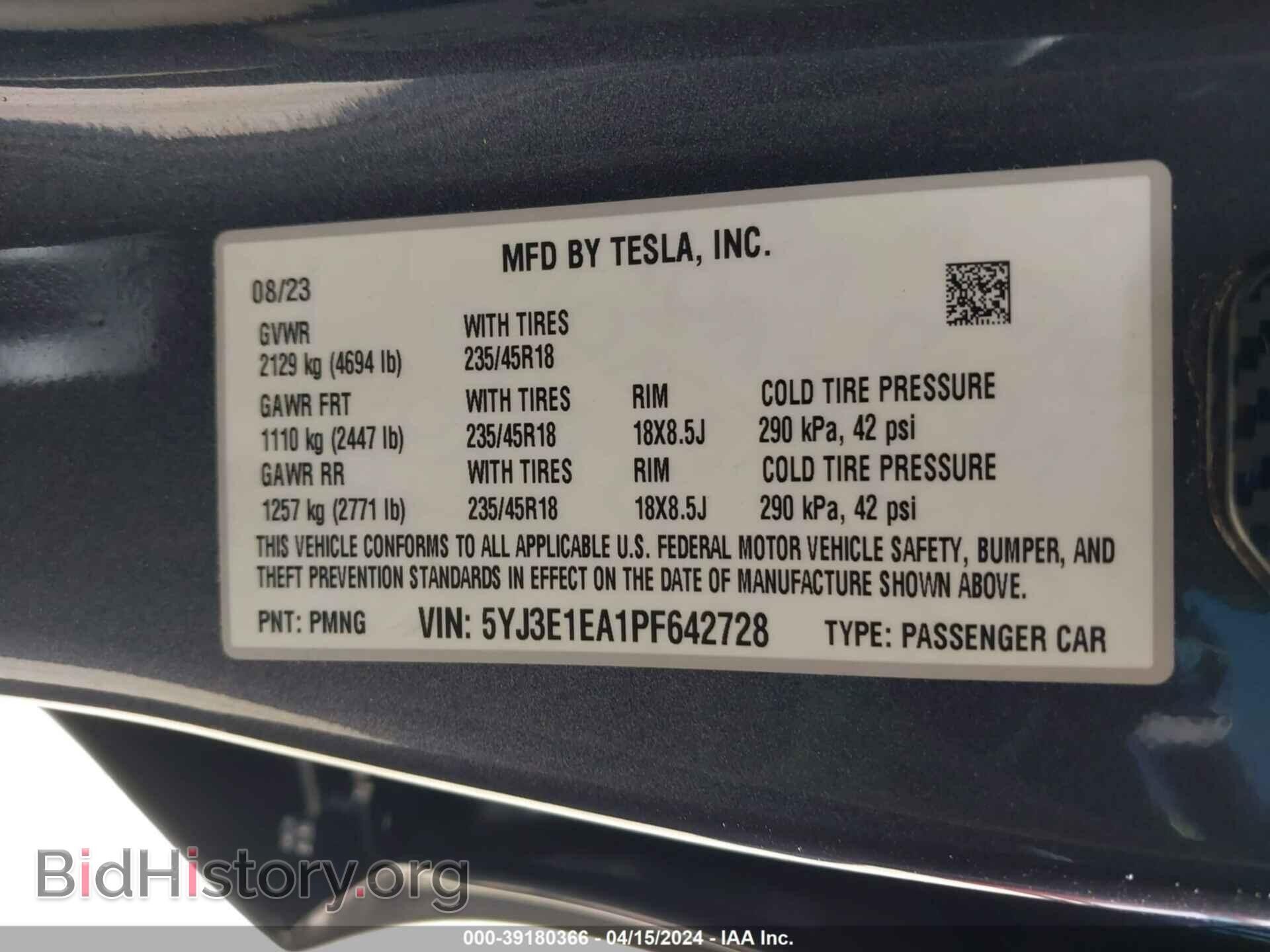 2023 TESLA MODEL 3 - VIN: 5YJ3E1EA1PF642728 - Фото 9