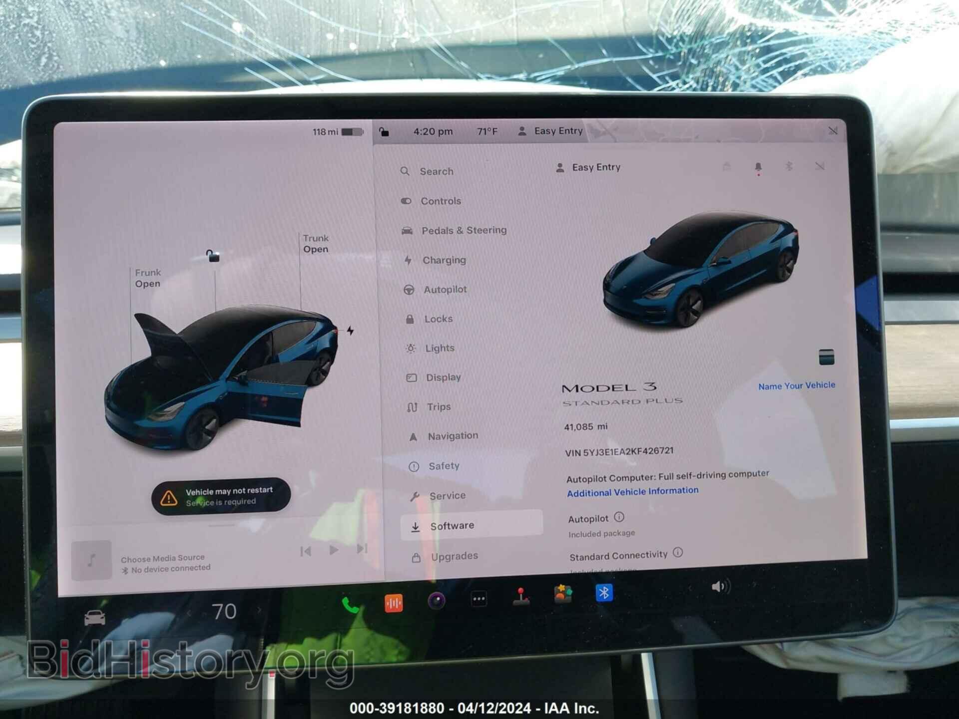 2019 TESLA MODEL 3 - VIN: 5YJ3E1EA2KF426721 - Фото 7