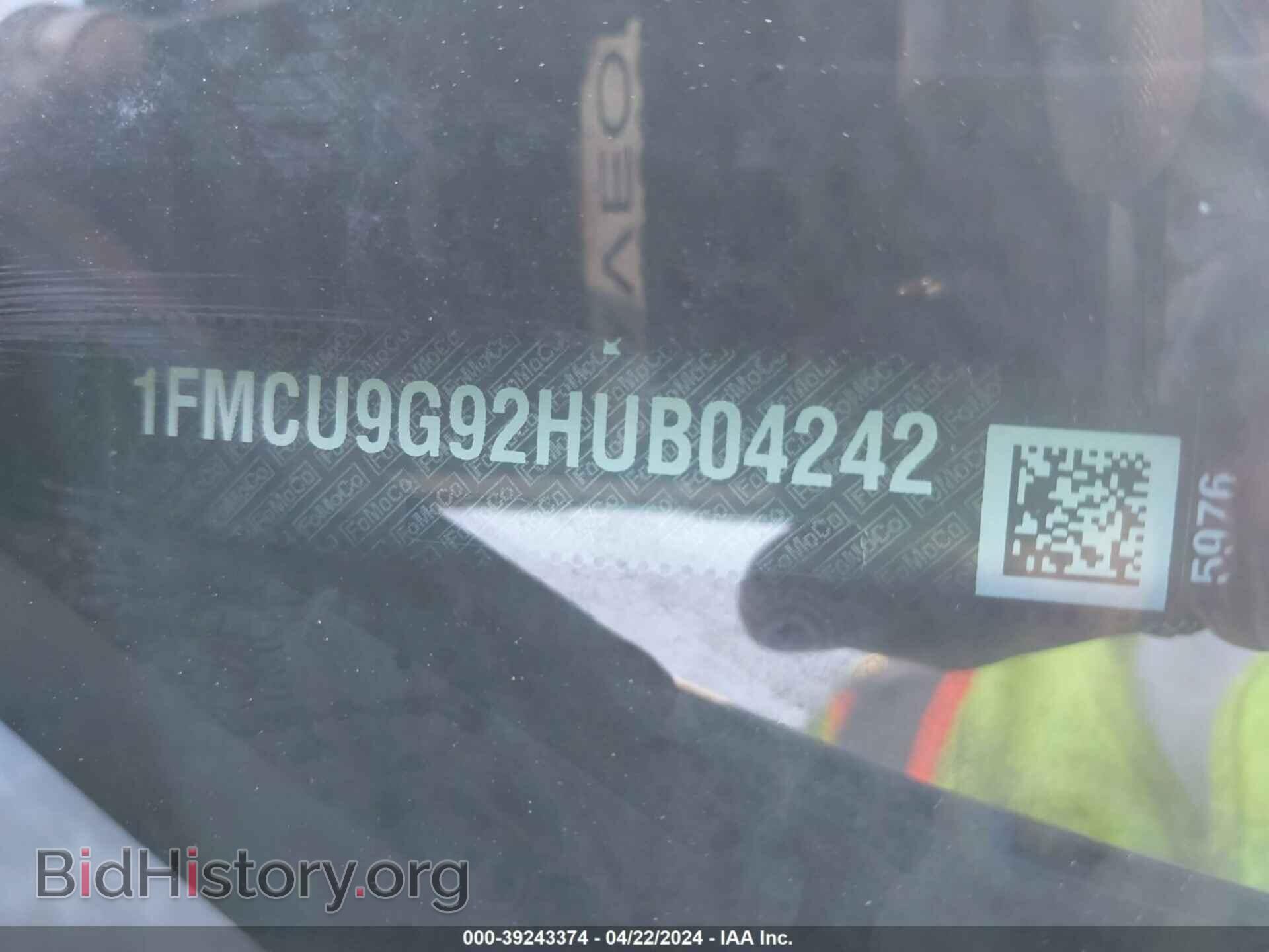 2017 FORD ESCAPE - VIN: 1FMCU9G92HUB04242 - Фото 9