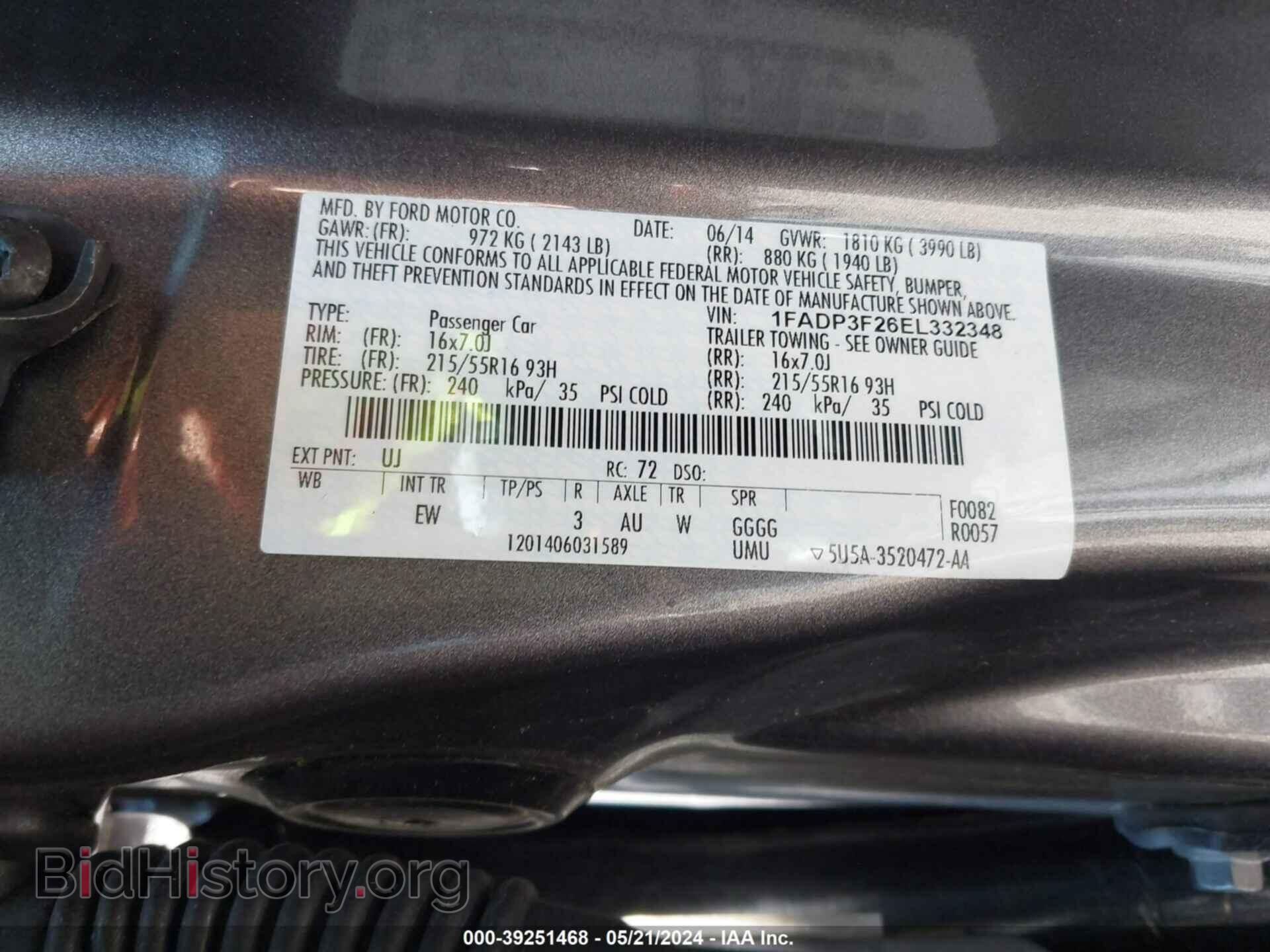 2014 FORD FOCUS - VIN: 1FADP3F26EL332348 - Photo 9