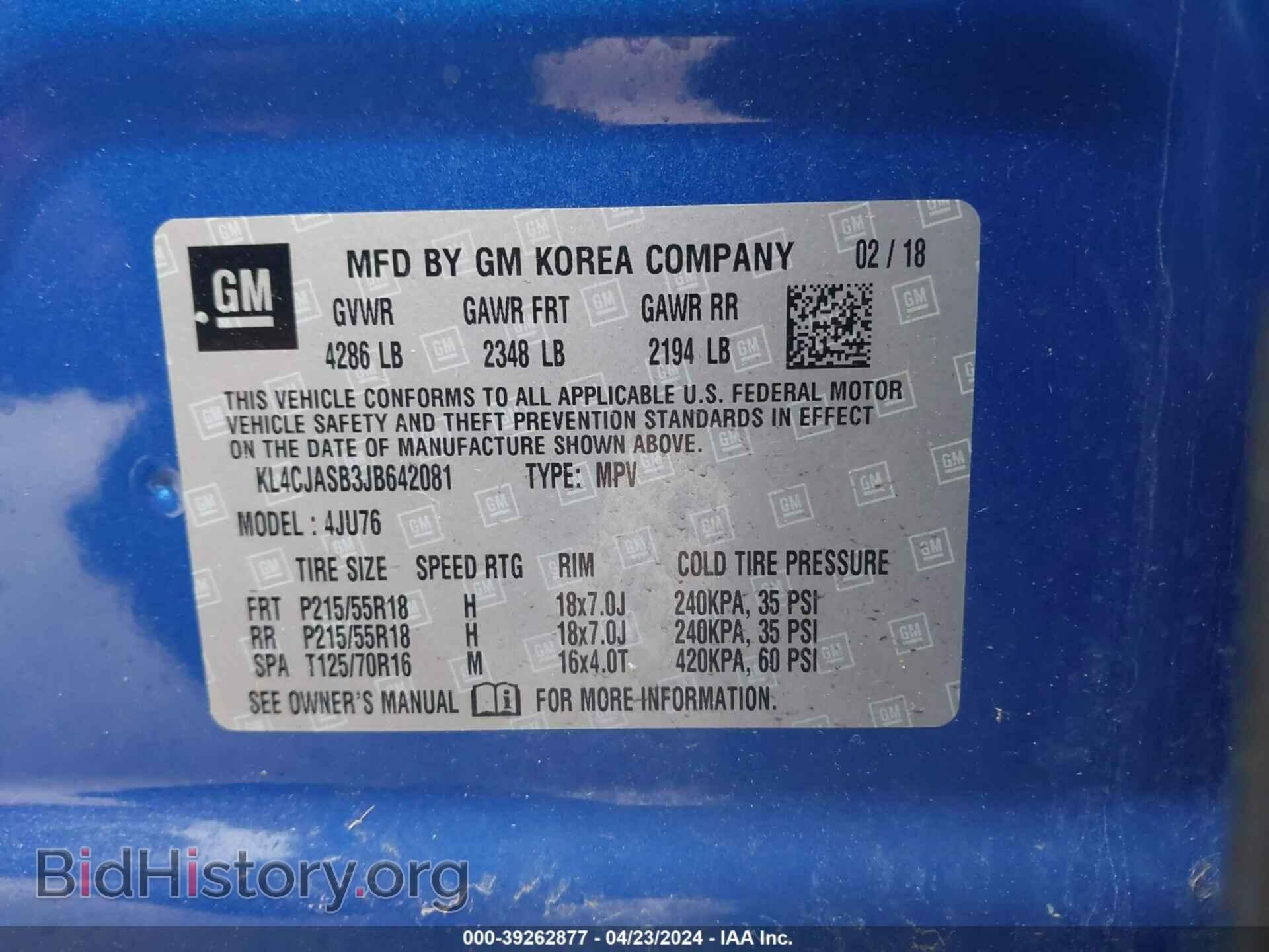 2018 BUICK ENCORE - VIN: KL4CJASB3JB642081 - Фото 9