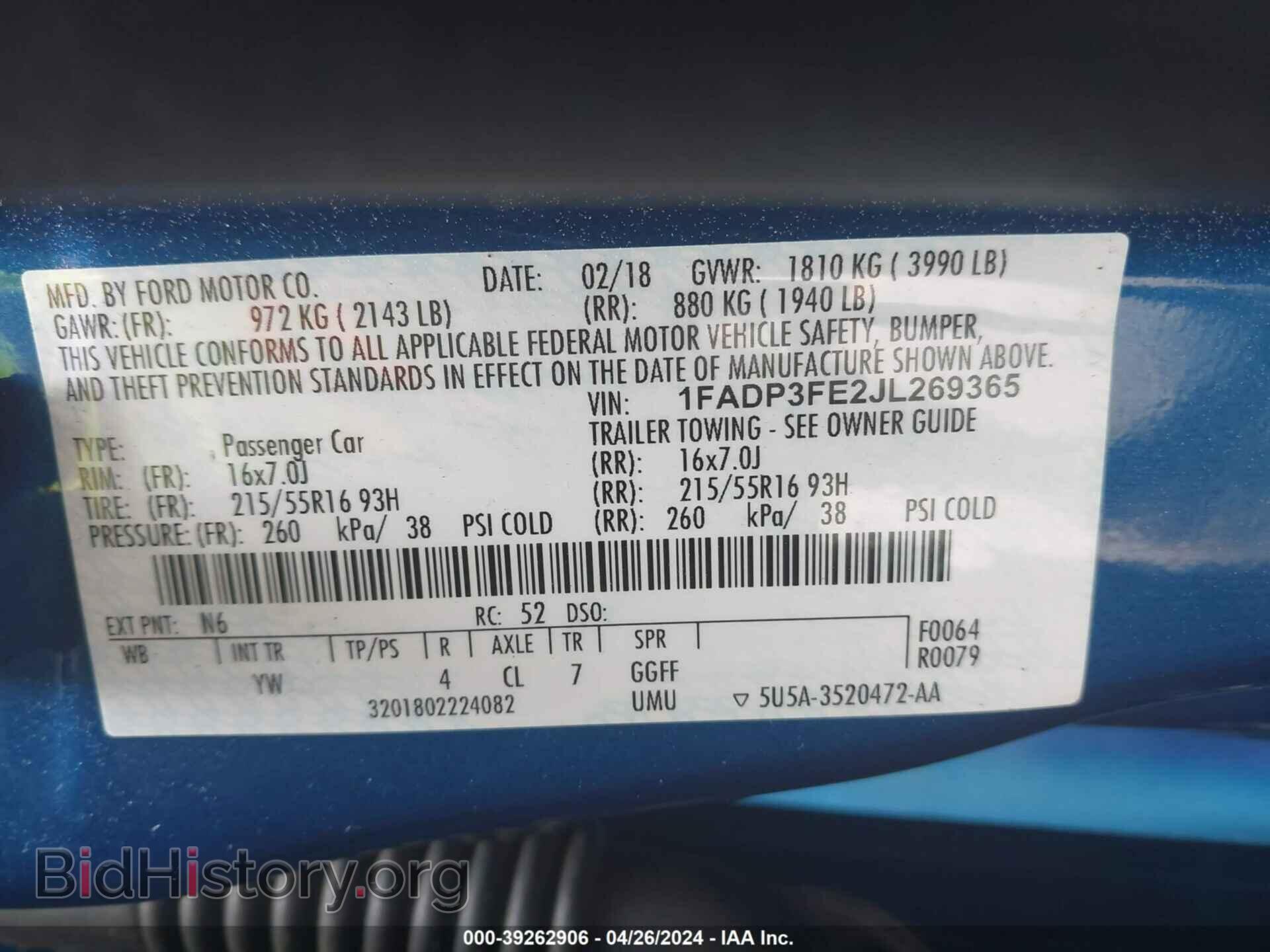 2018 FORD FOCUS - VIN: 1FADP3FE2JL269365 - Photo 9