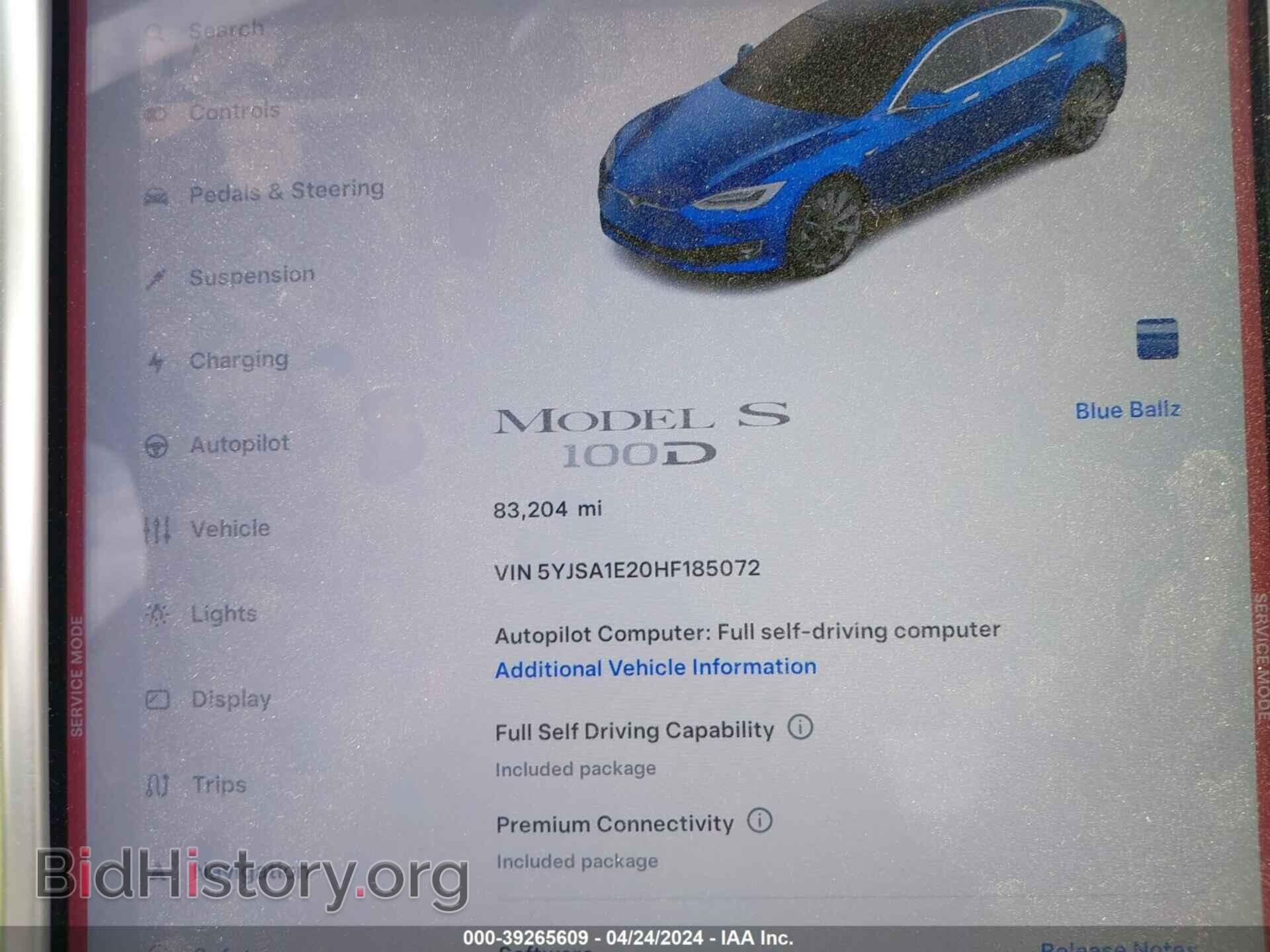 2017 TESLA MODEL S - VIN: 5YJSA1E20HF185072 - Фото 7
