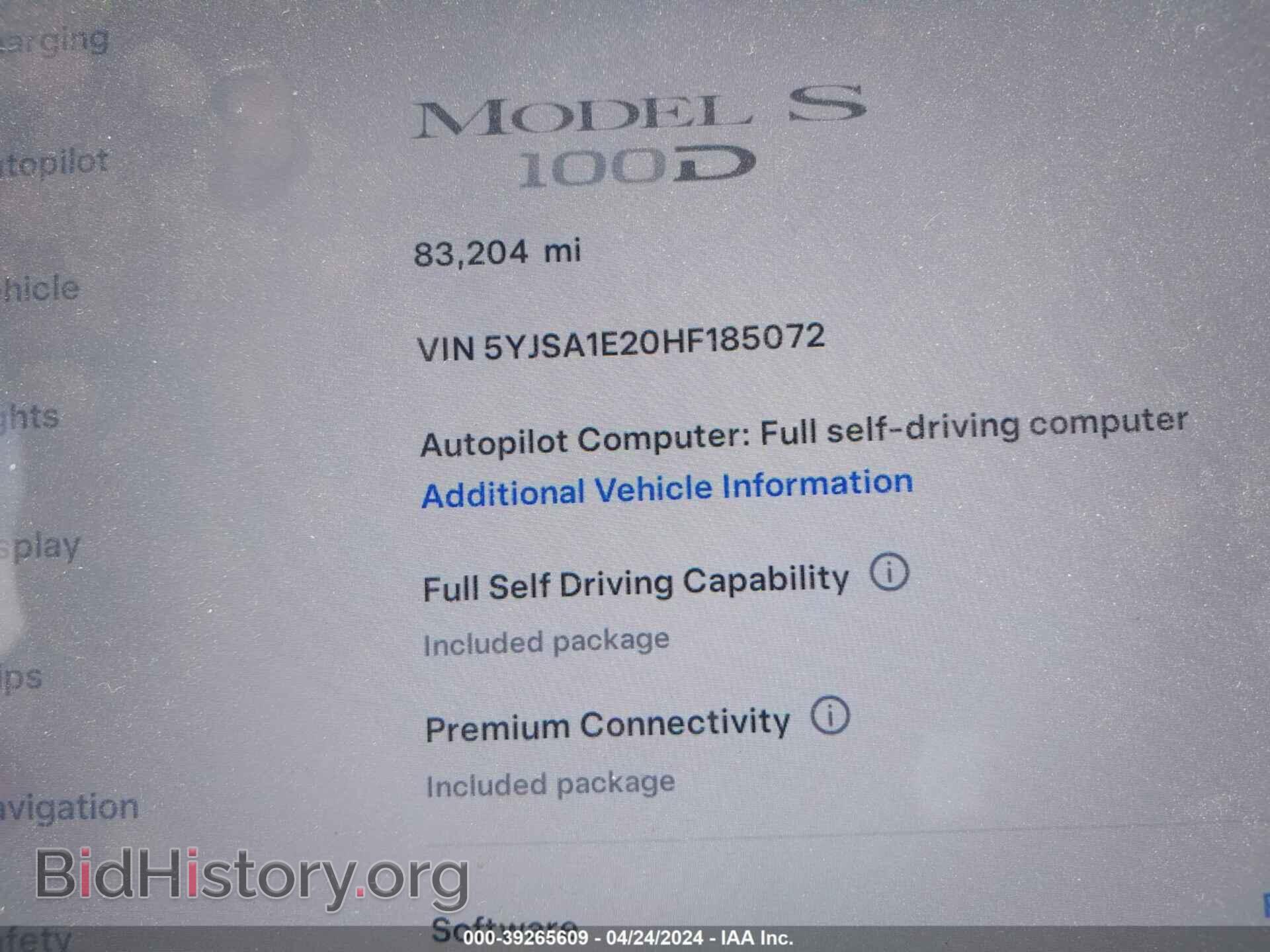 2017 TESLA MODEL S - VIN: 5YJSA1E20HF185072 - Фото 9