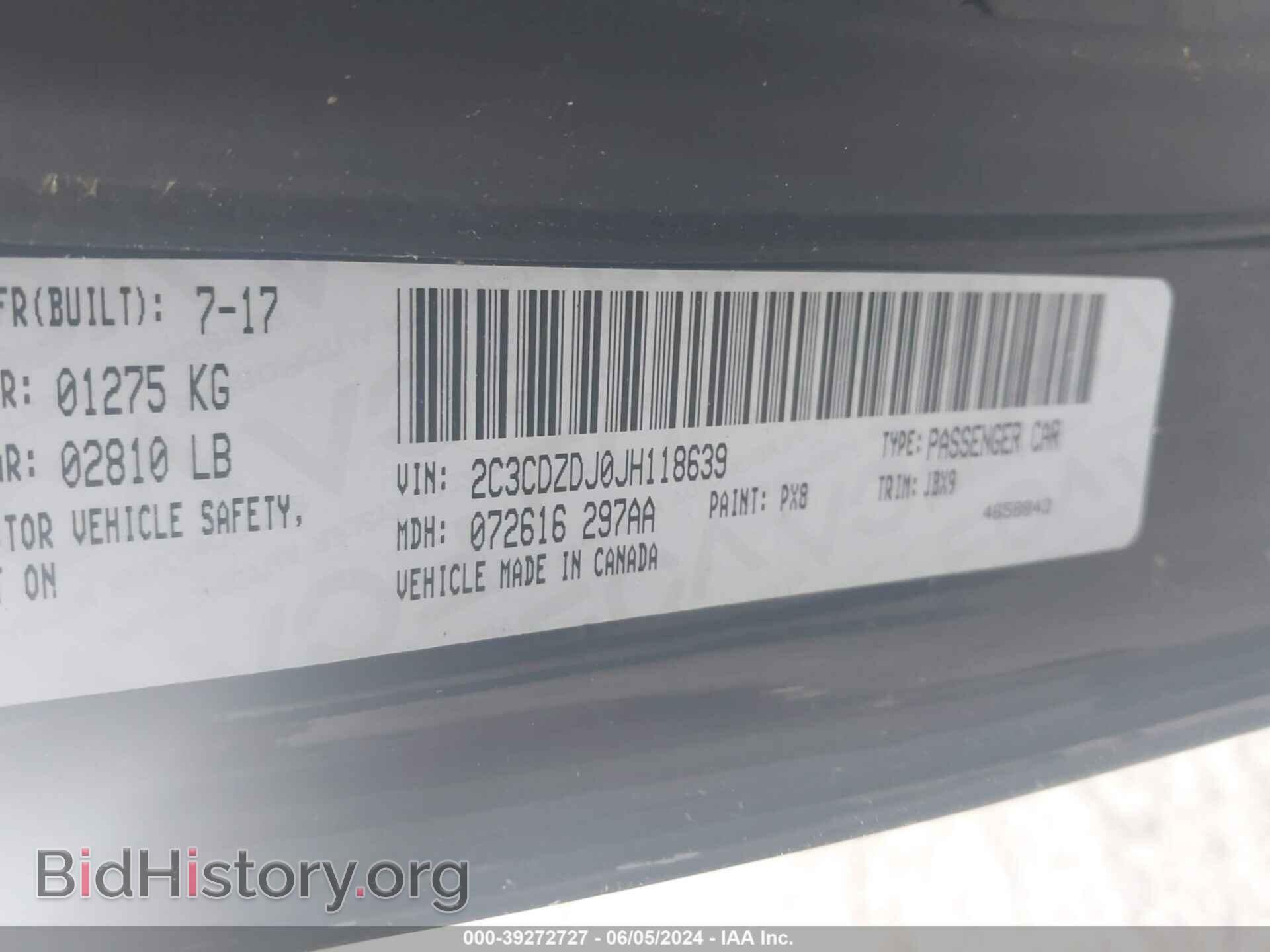 2018 DODGE CHALLENGER - VIN: 2C3CDZDJ0JH118639 - Photo 9