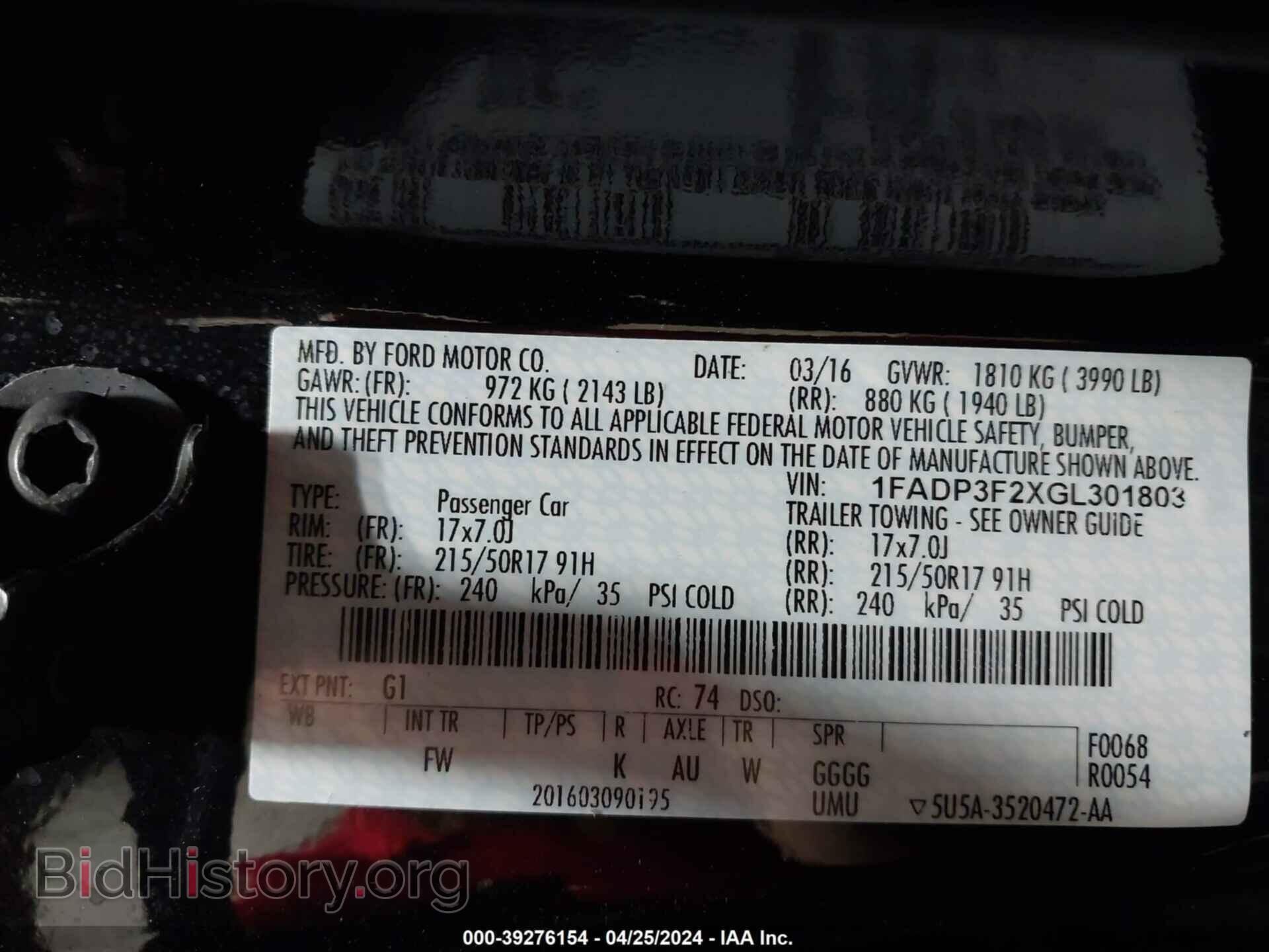 2016 FORD FOCUS - VIN: 1FADP3F2XGL301803 - Фото 9