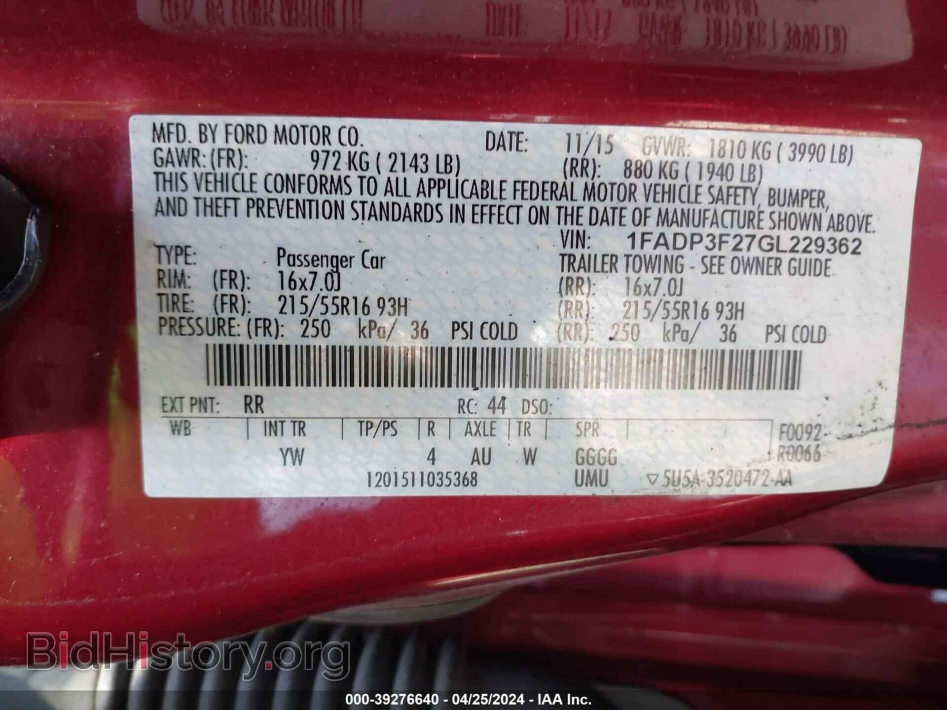 2016 FORD FOCUS - VIN: 1FADP3F27GL229362 - Фото 9