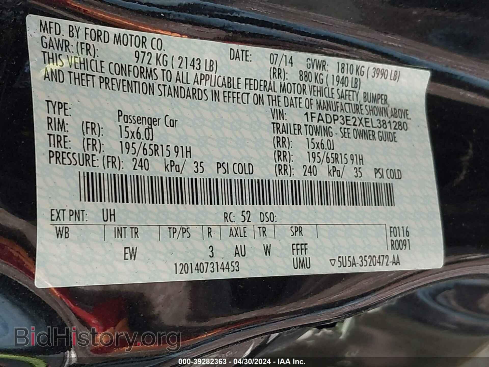 2014 FORD FOCUS - VIN: 1FADP3E2XEL381280 - Photo 9