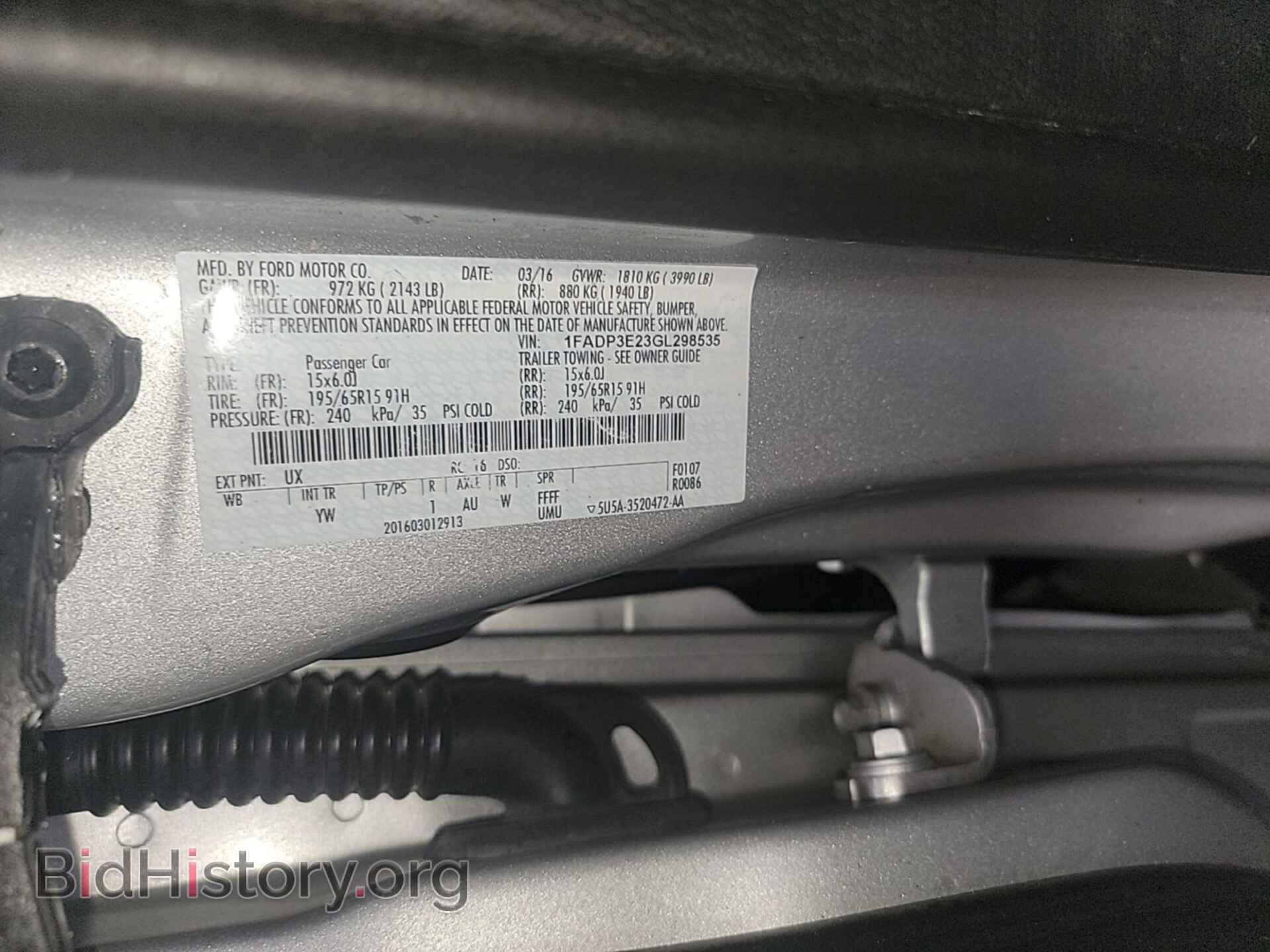 2016 FORD FOCUS - VIN: 1FADP3E23GL298535 - Фото 18