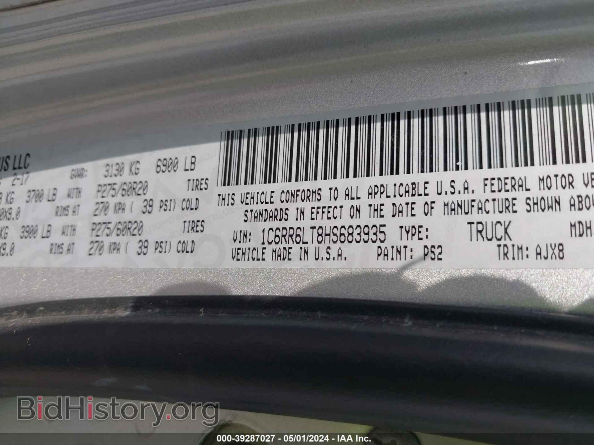2017 RAM 1500 - VIN: 1C6RR6LT8HS683935 - Фото 9